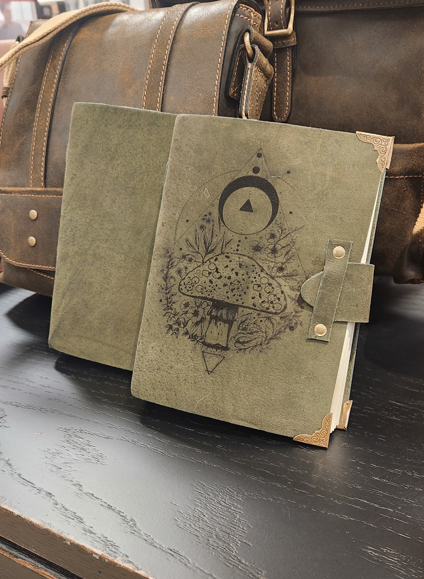 Mushroom glory leather journal