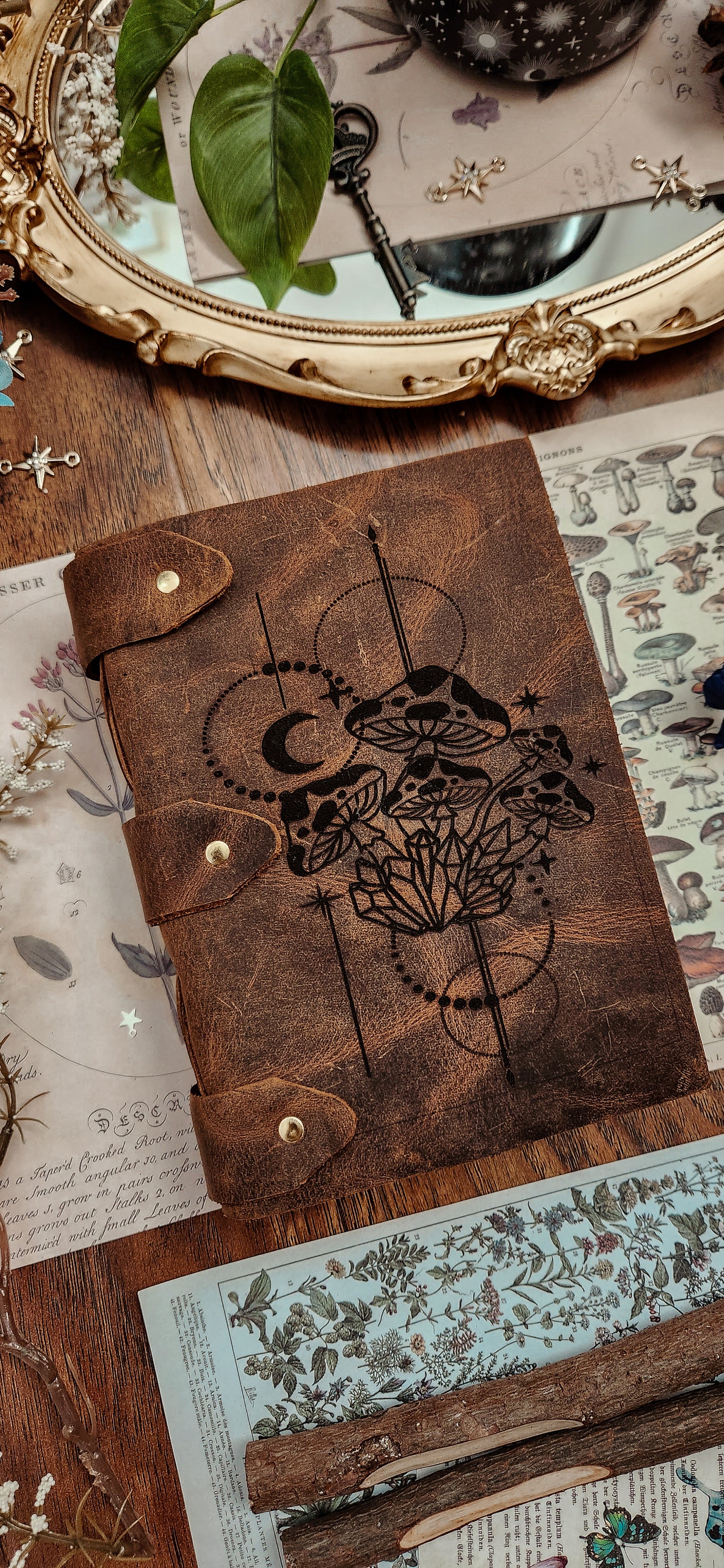 Medieval Mushroom leather Journal & sketchbook