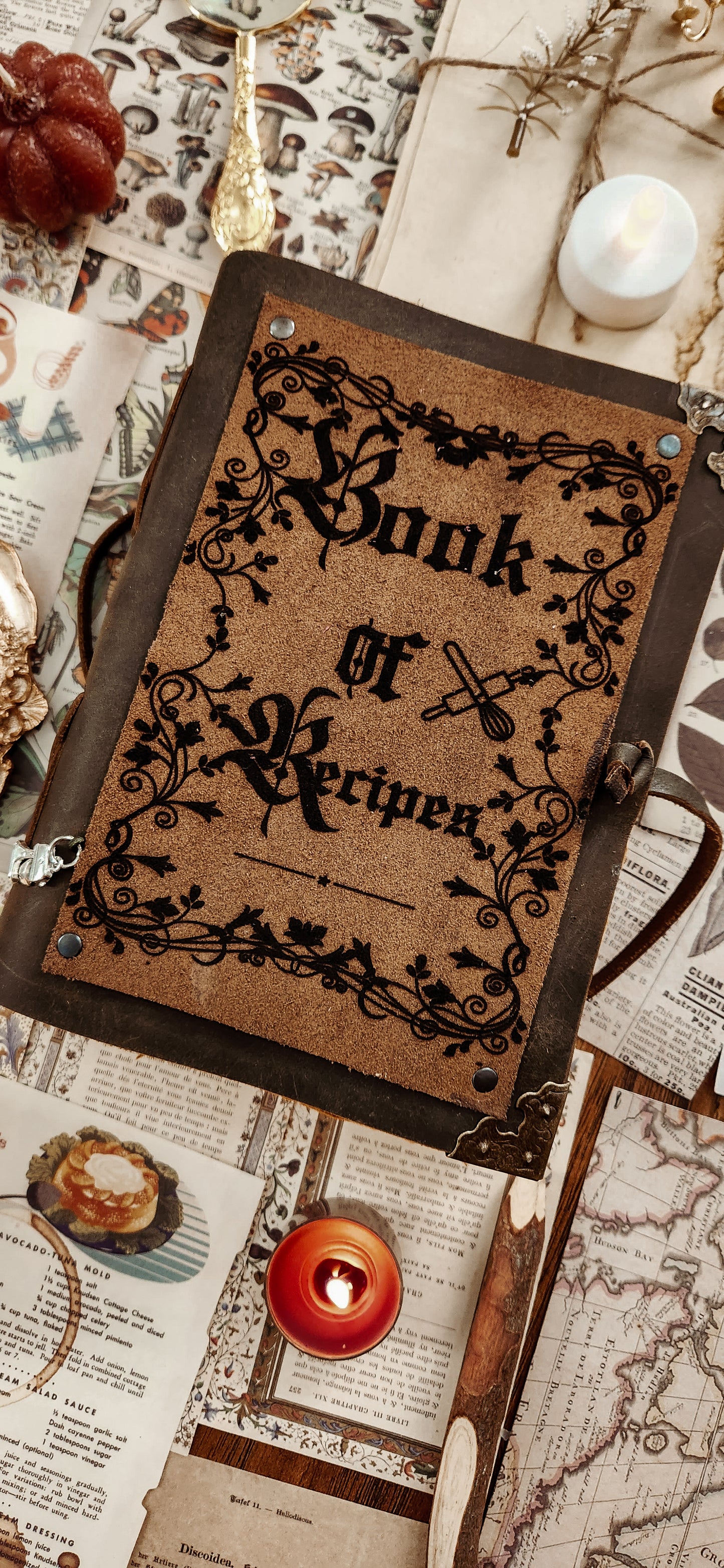 Book of Recipes leather journal & sketchbook