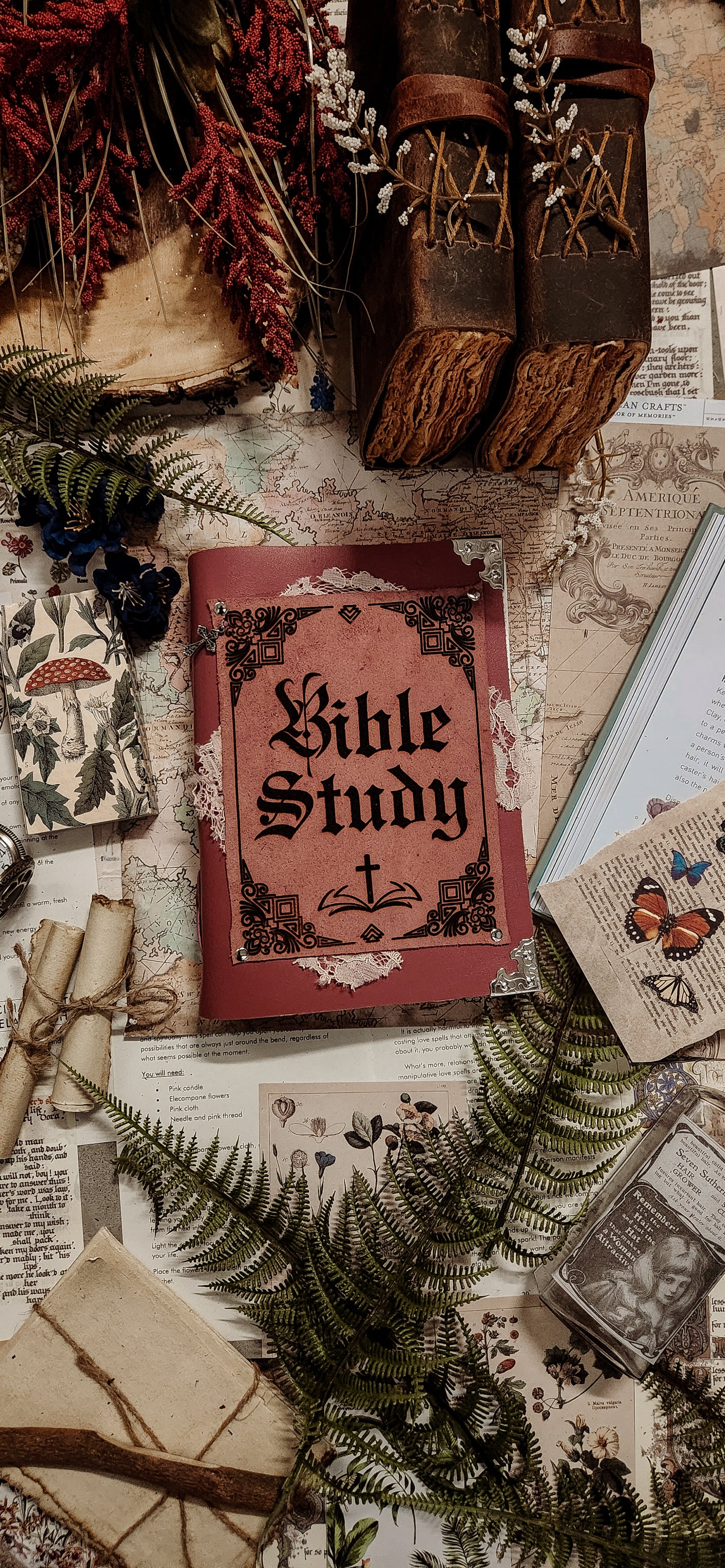 Bible study leather journal