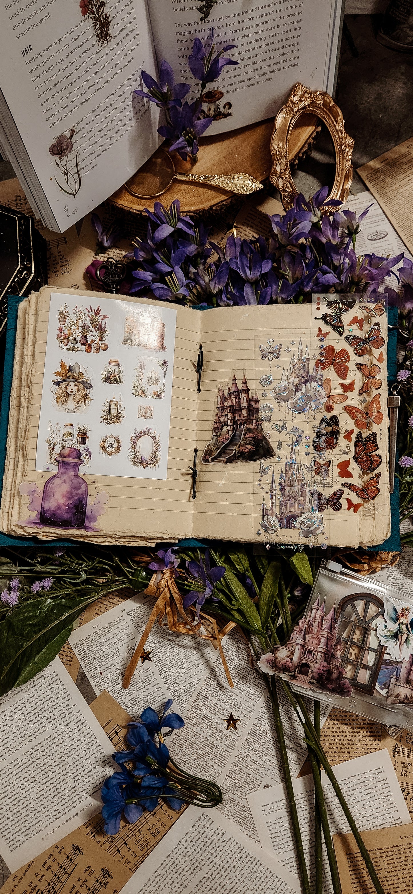 Journaling Mystery Bags: leather journal stickers