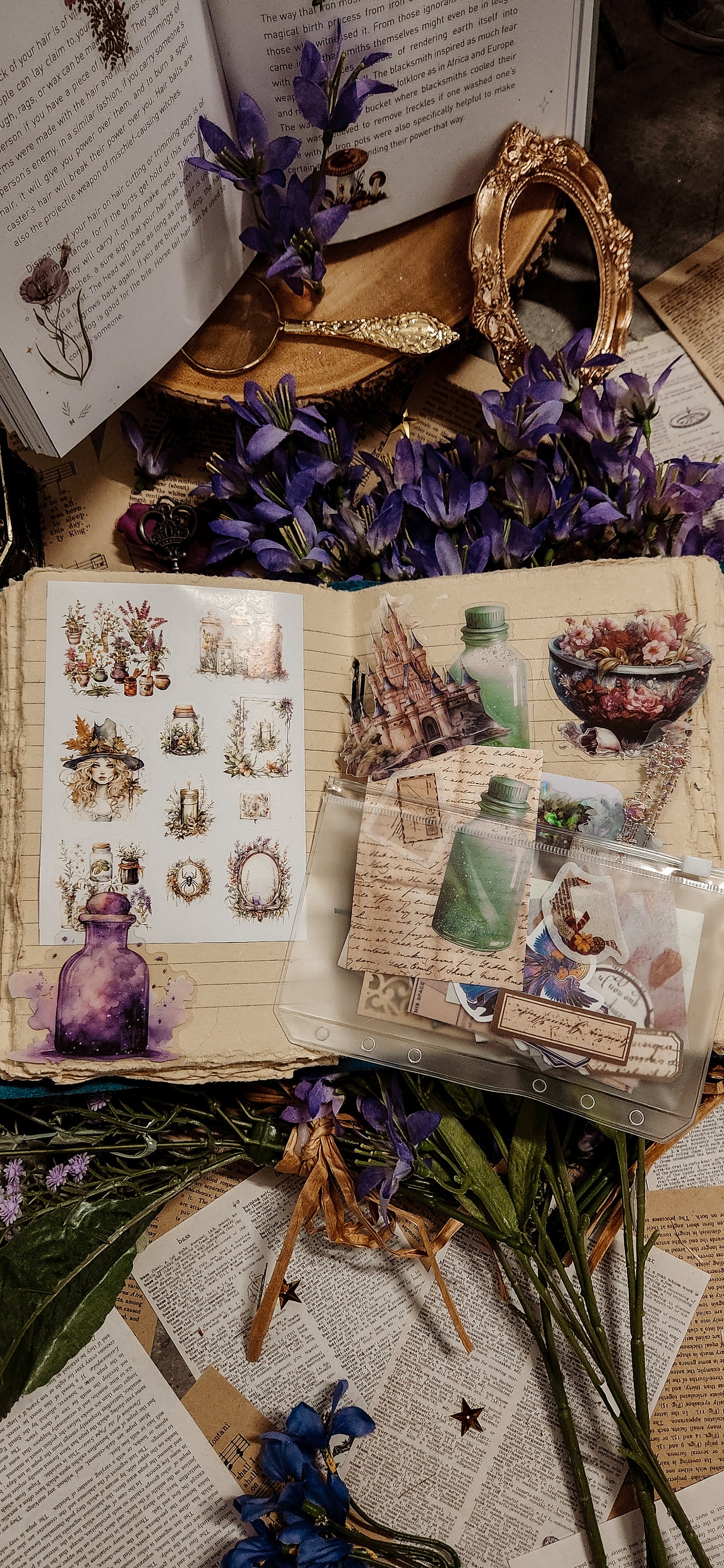 Journaling Mystery Bags: leather journal stickers