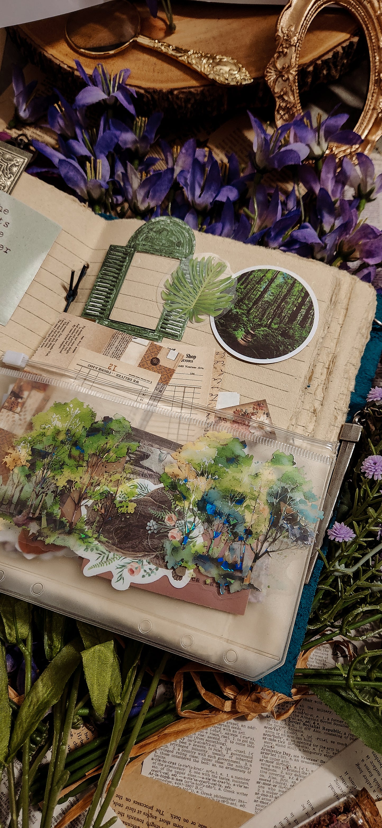 Journaling Mystery Bags: leather journal stickers