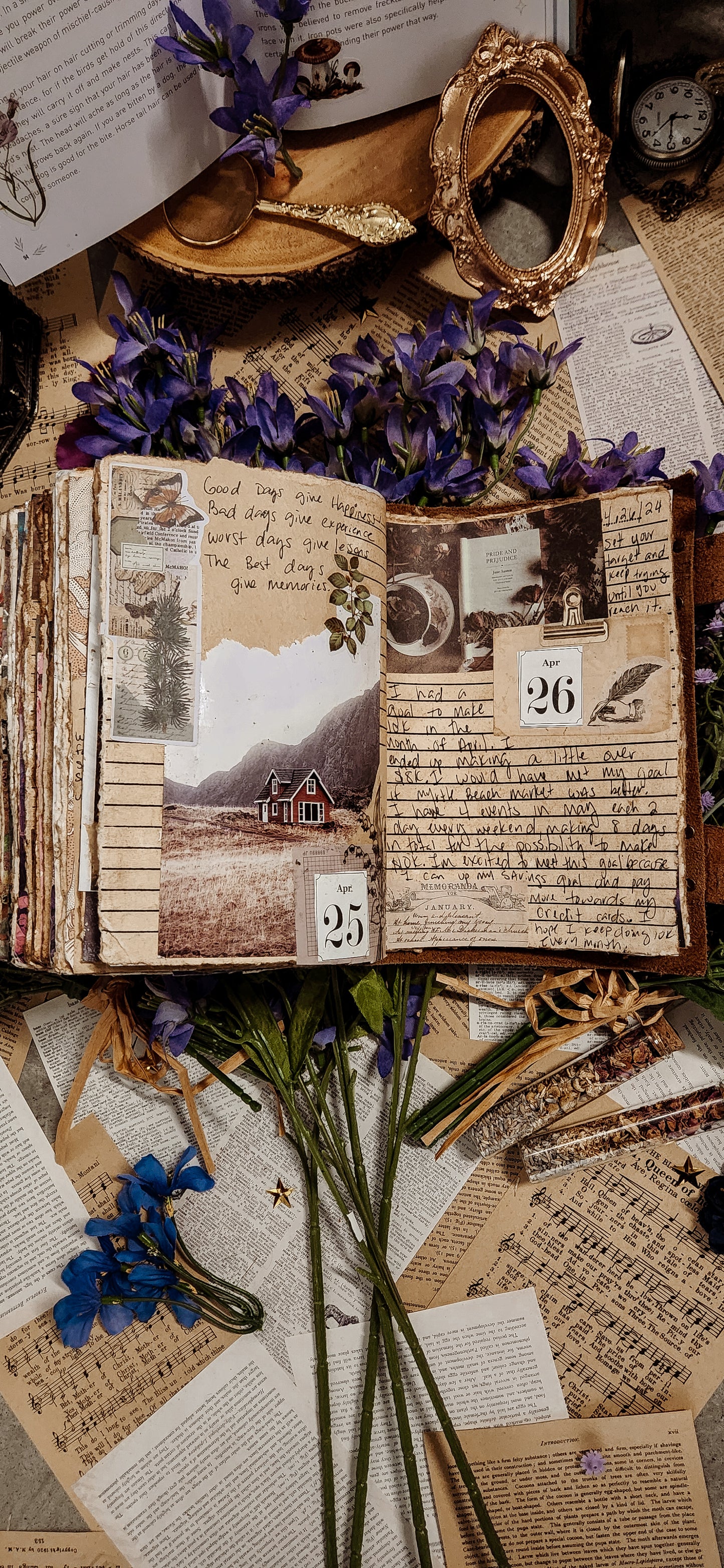 Journaling Mystery Bags: leather journal stickers