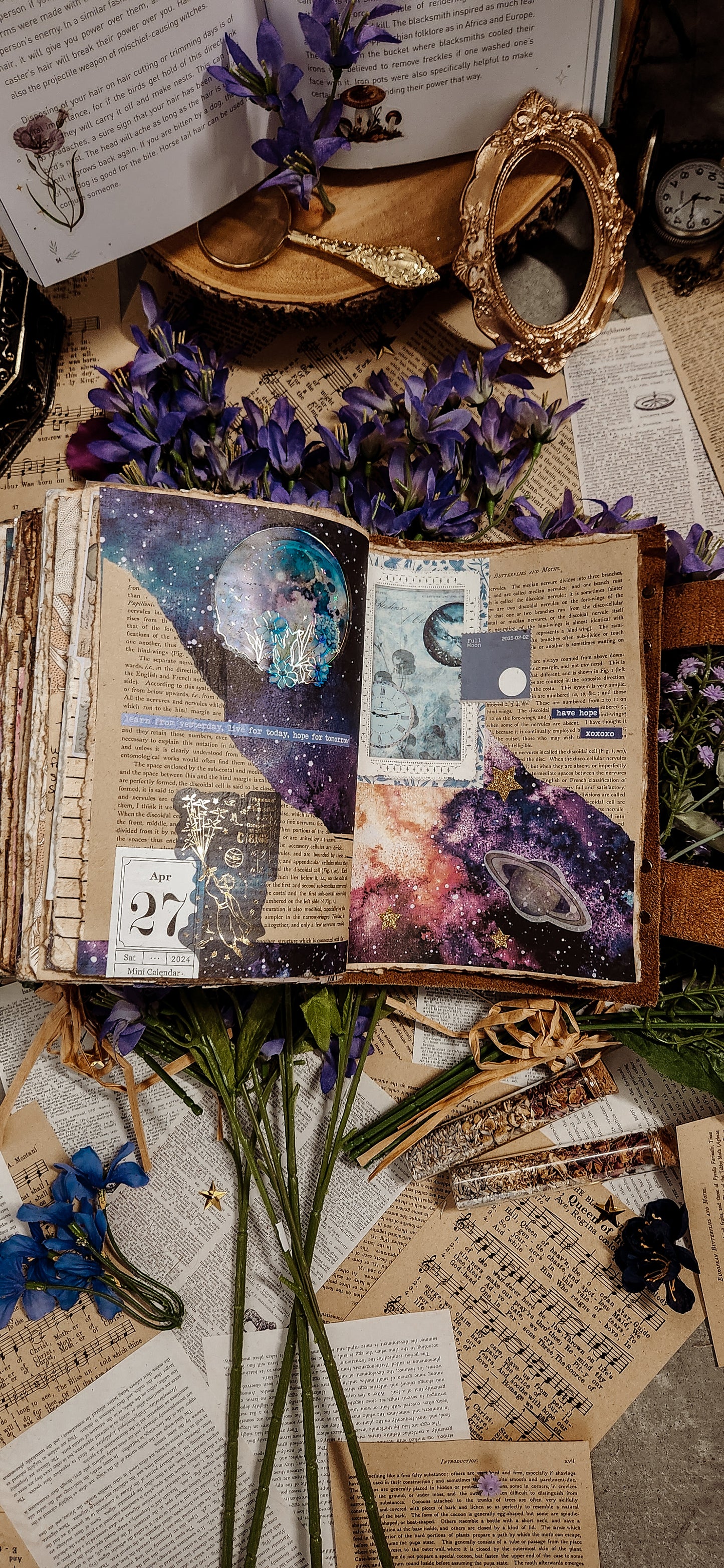 Journaling Mystery Bags: leather journal stickers