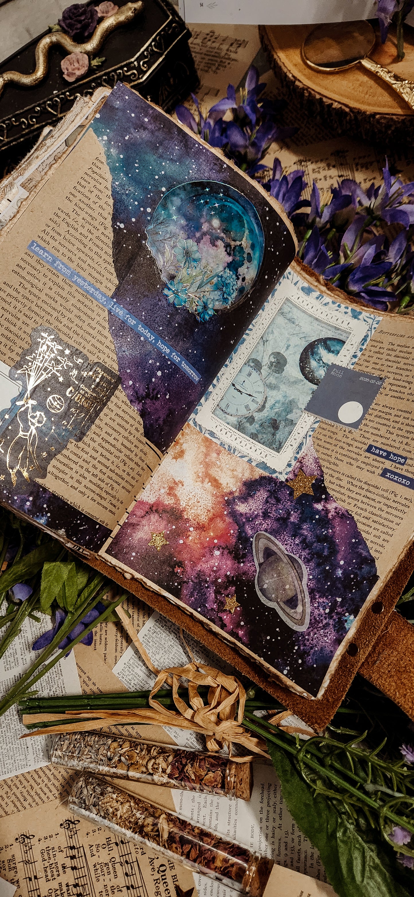 Journaling Mystery Bags: leather journal stickers
