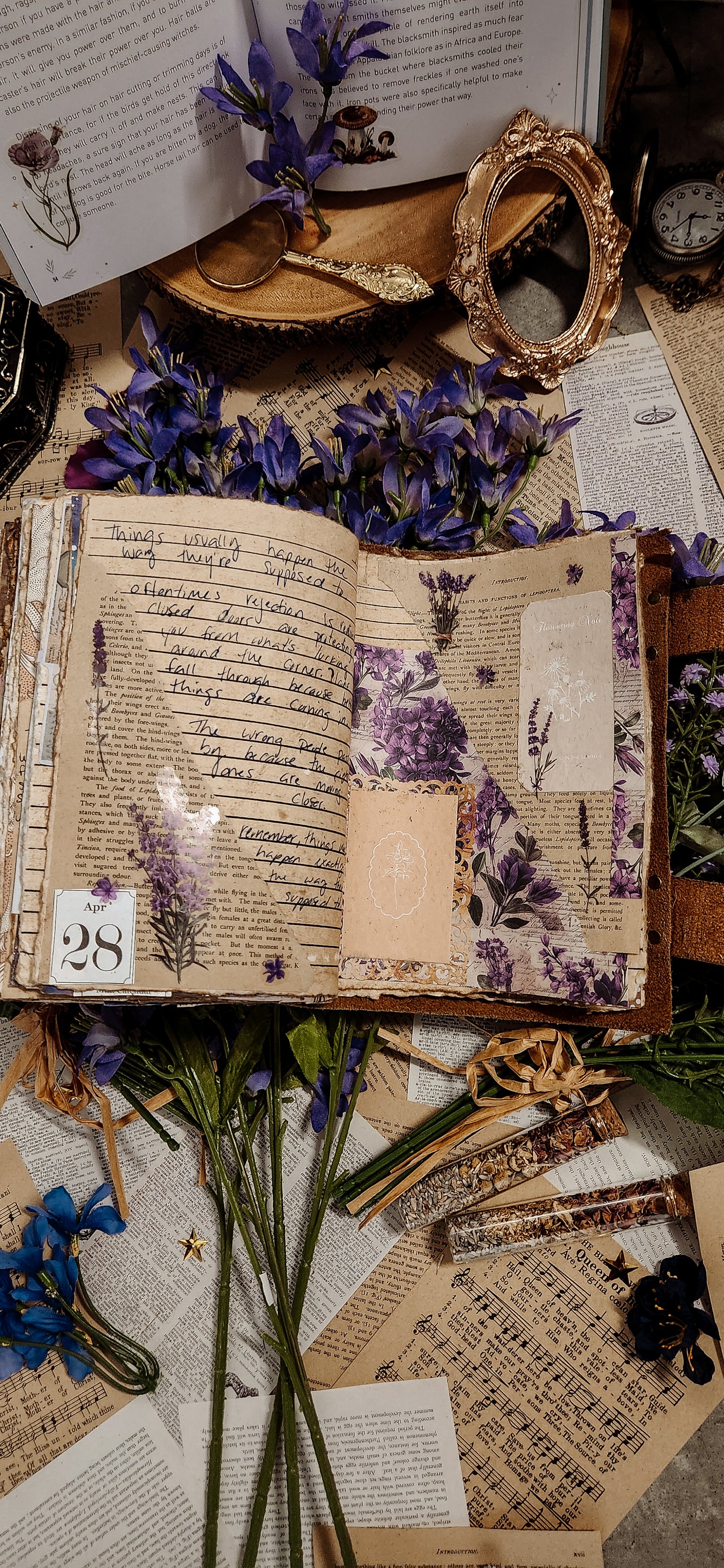 Journaling Mystery Bags: leather journal stickers
