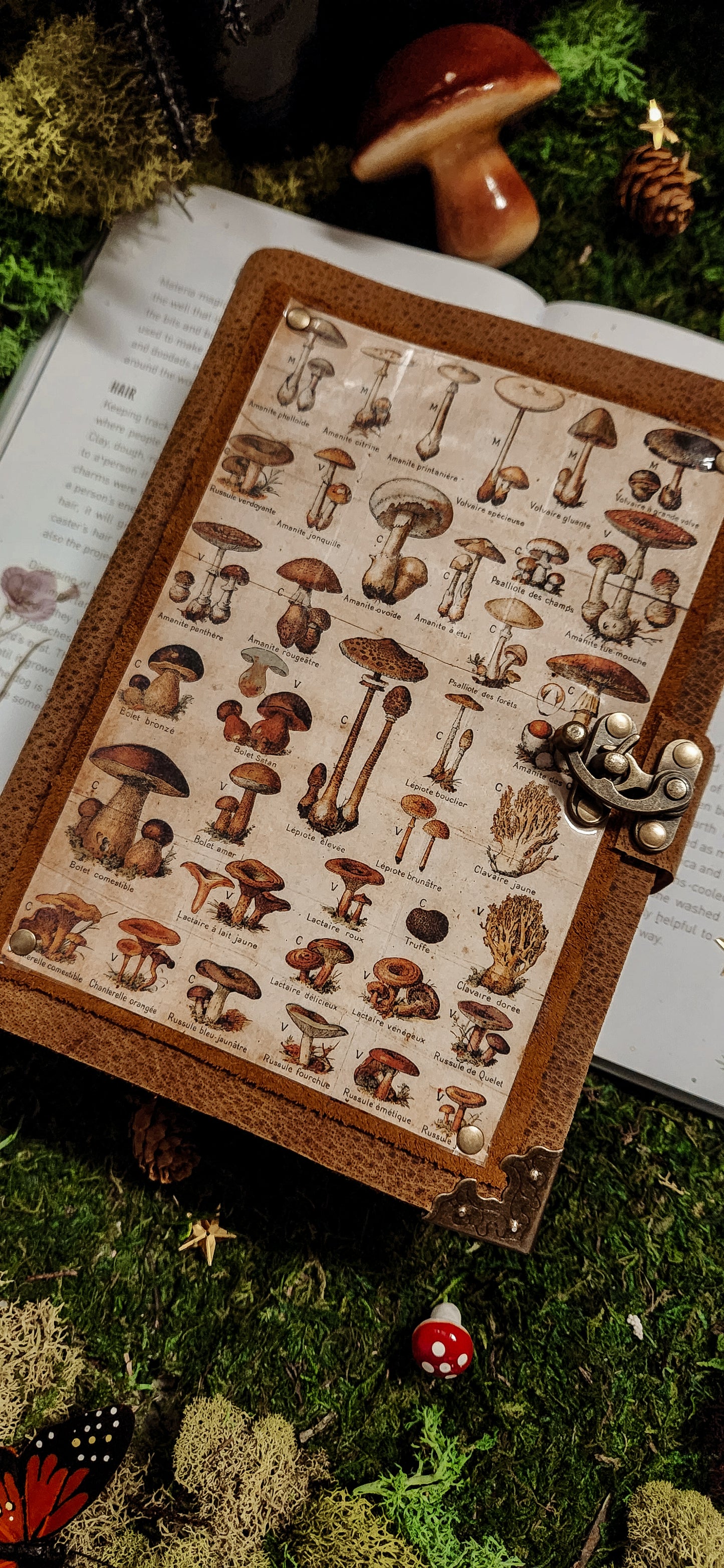 Mushroom Garden leather journal