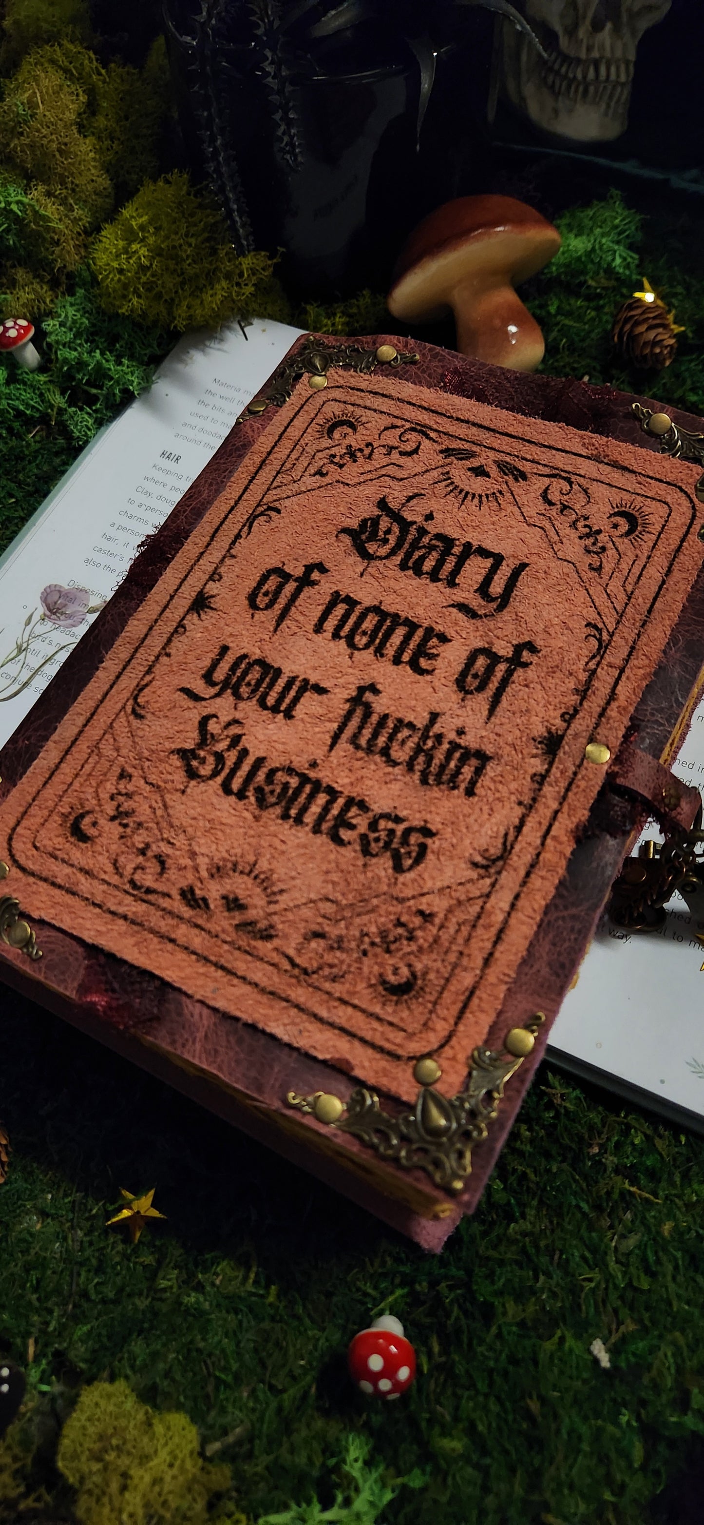 Diary of none of your fuckin business leather journal