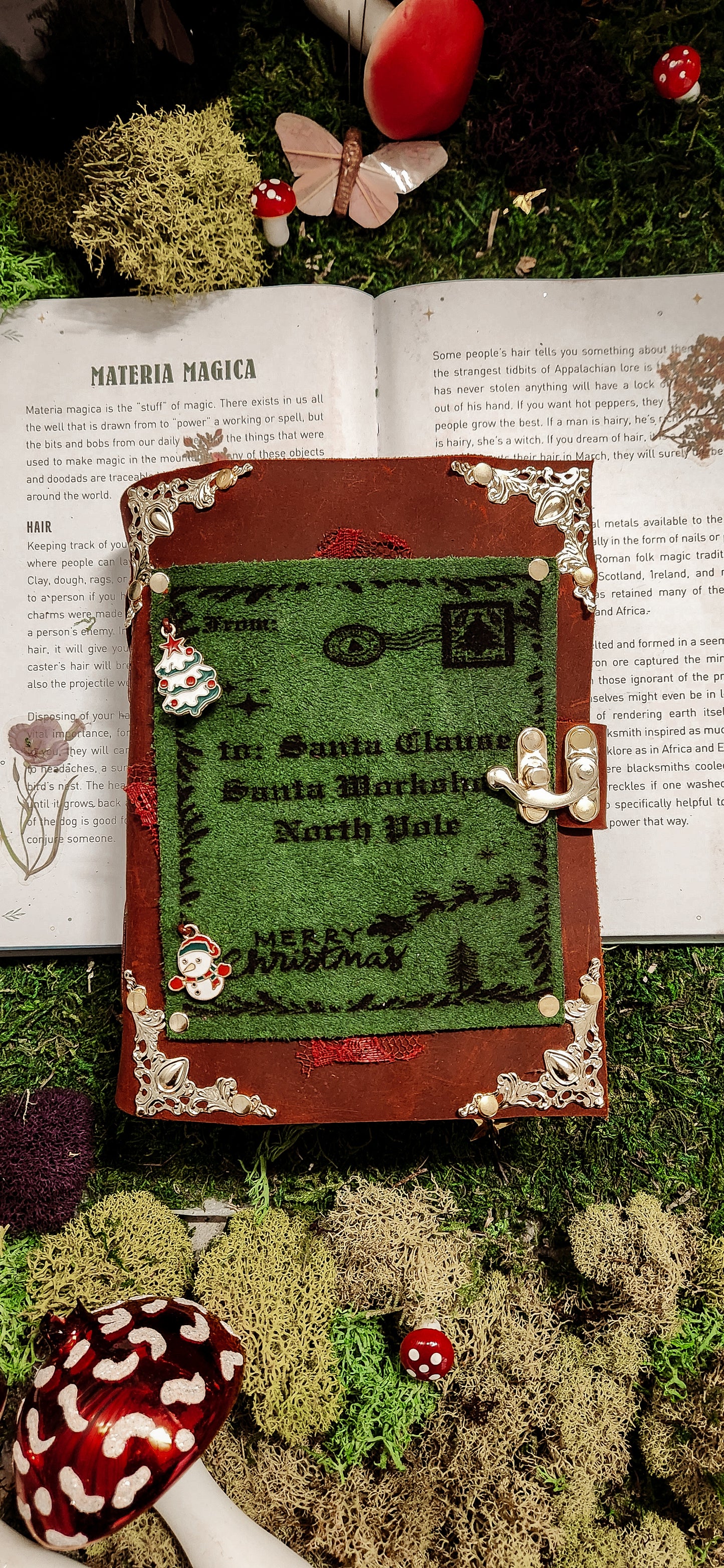 Letters to Santa's workshop leather journal