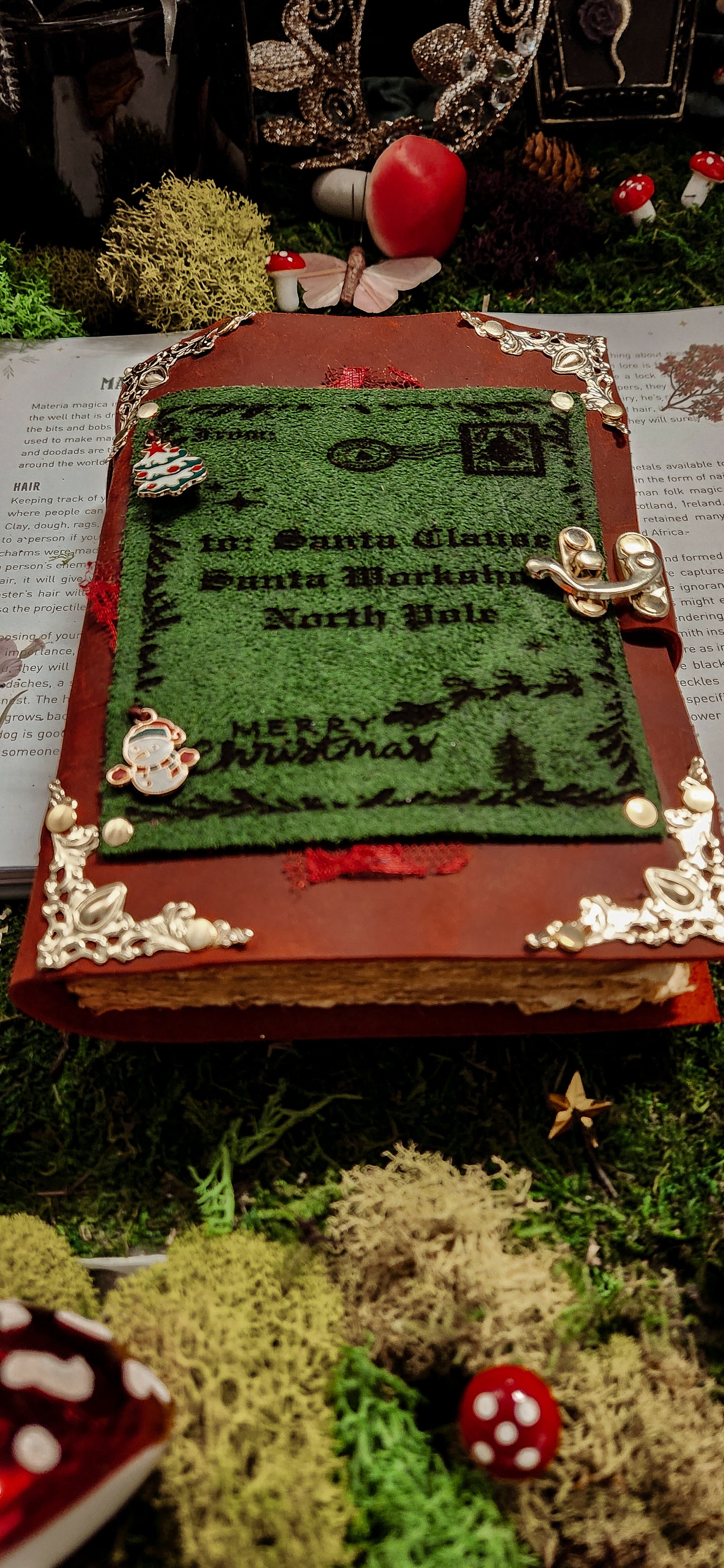 Letters to Santa's workshop leather journal