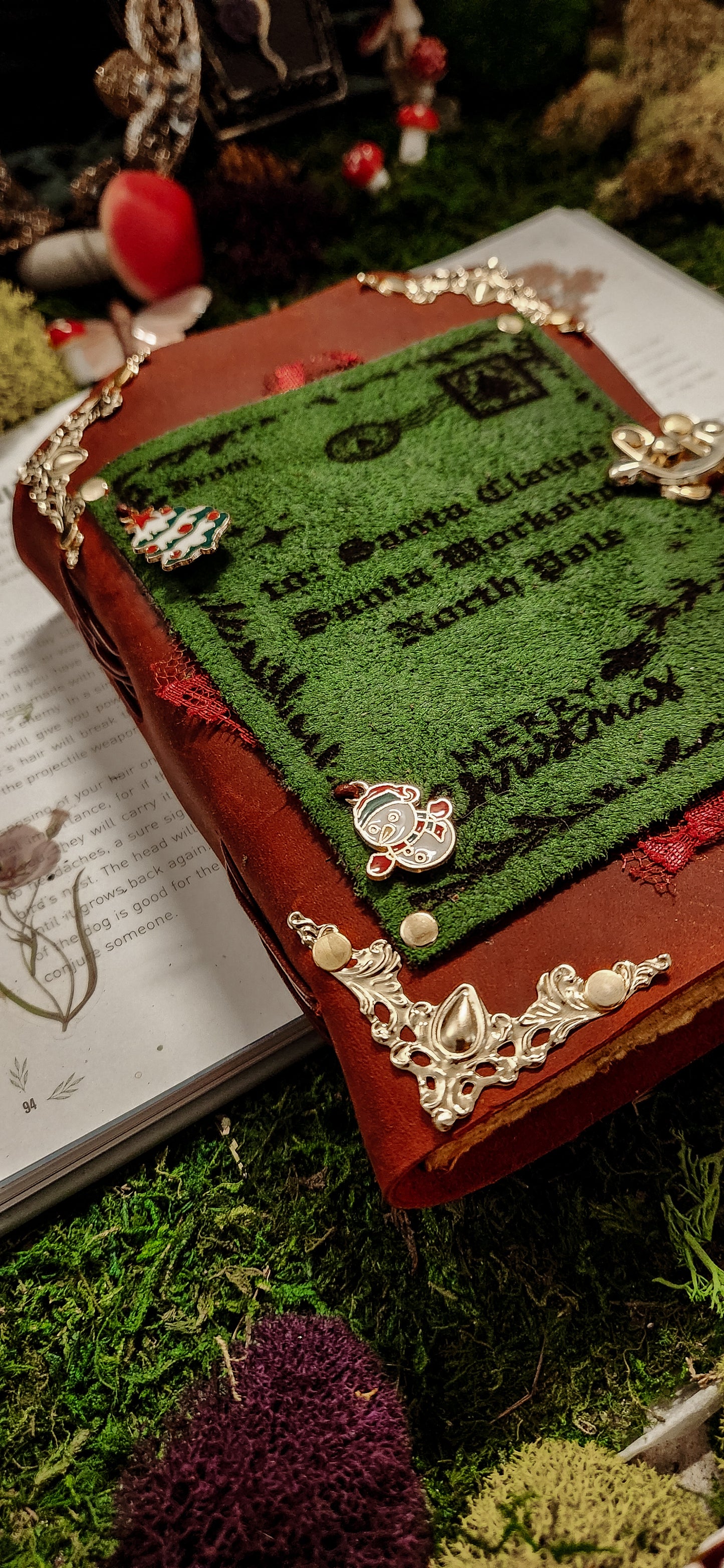 Letters to Santa's workshop leather journal