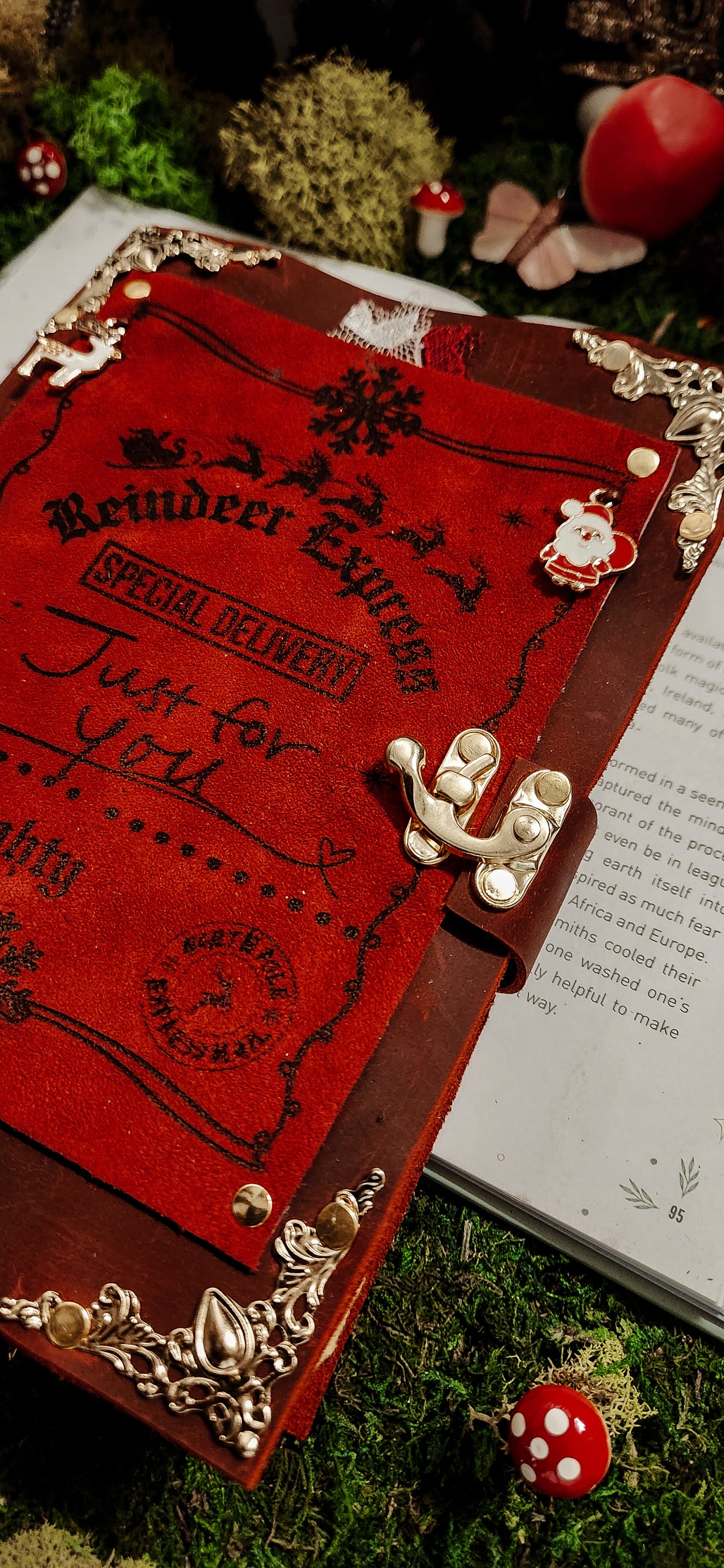 Reindeer Express leather journal