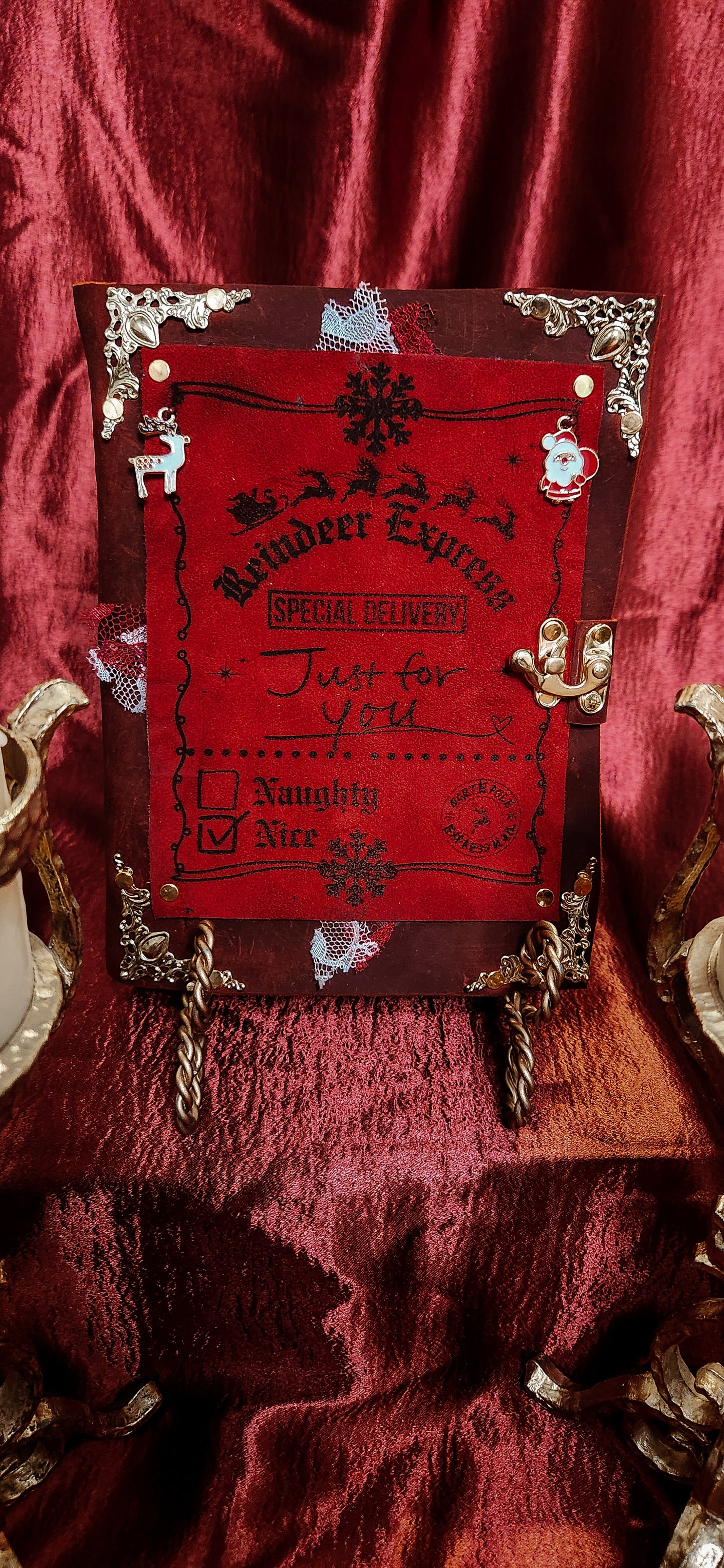 Reindeer Express leather journal