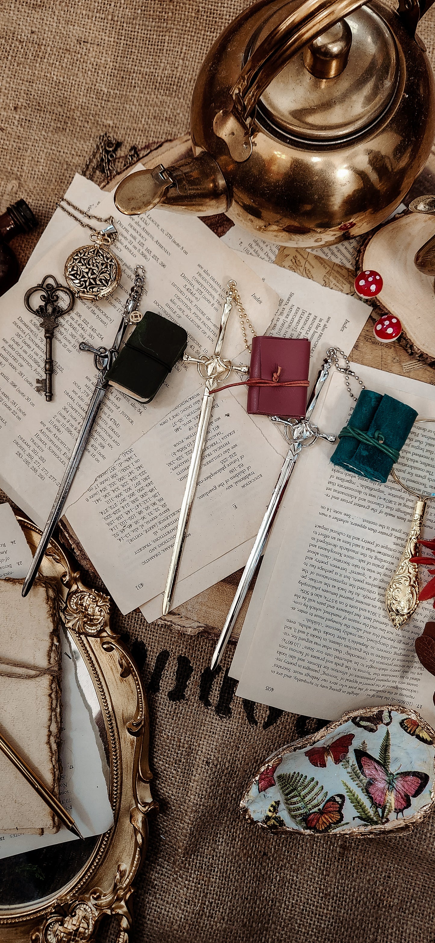 Sword bookmark leather journal