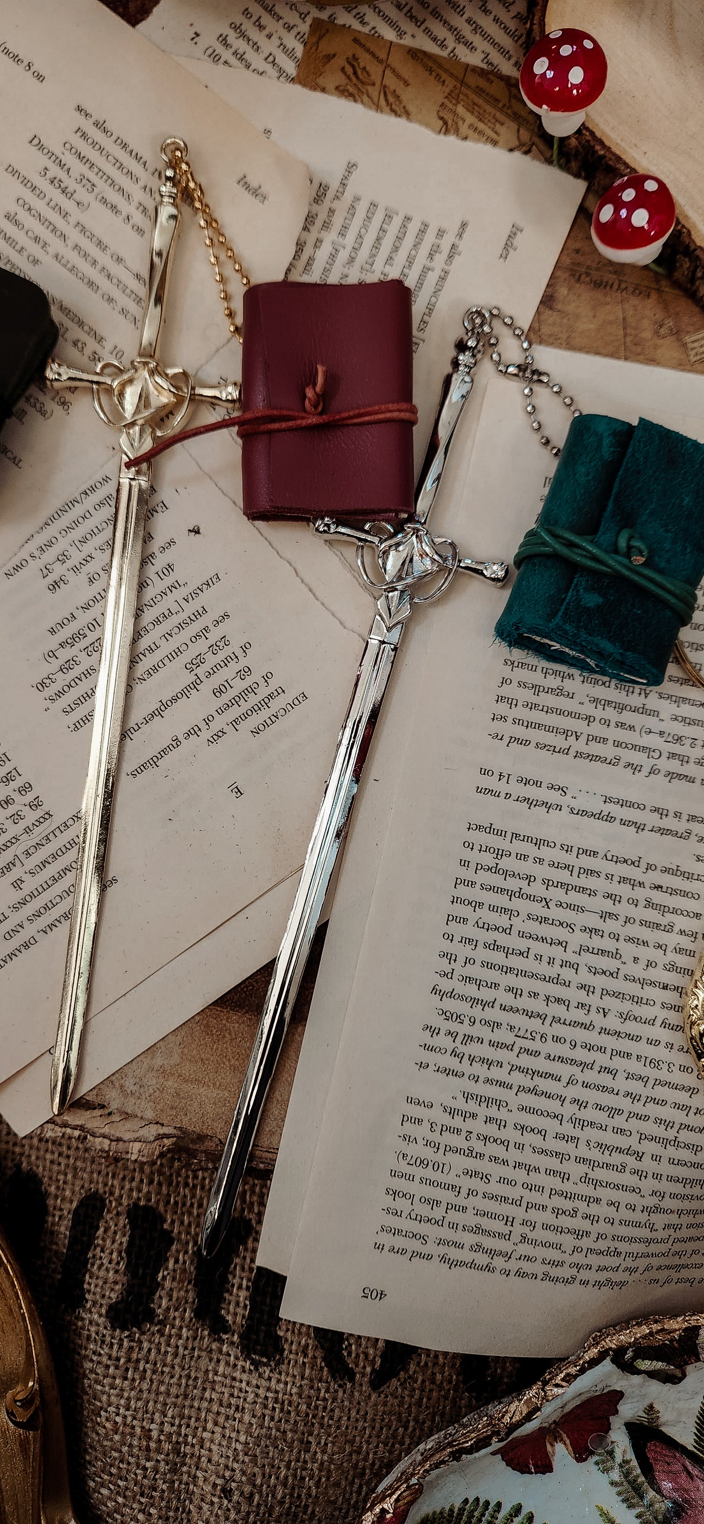 Sword bookmark leather journal