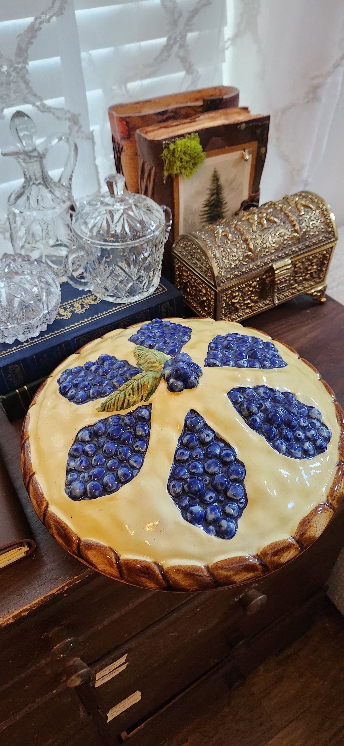 Vintage blueberry pie plate