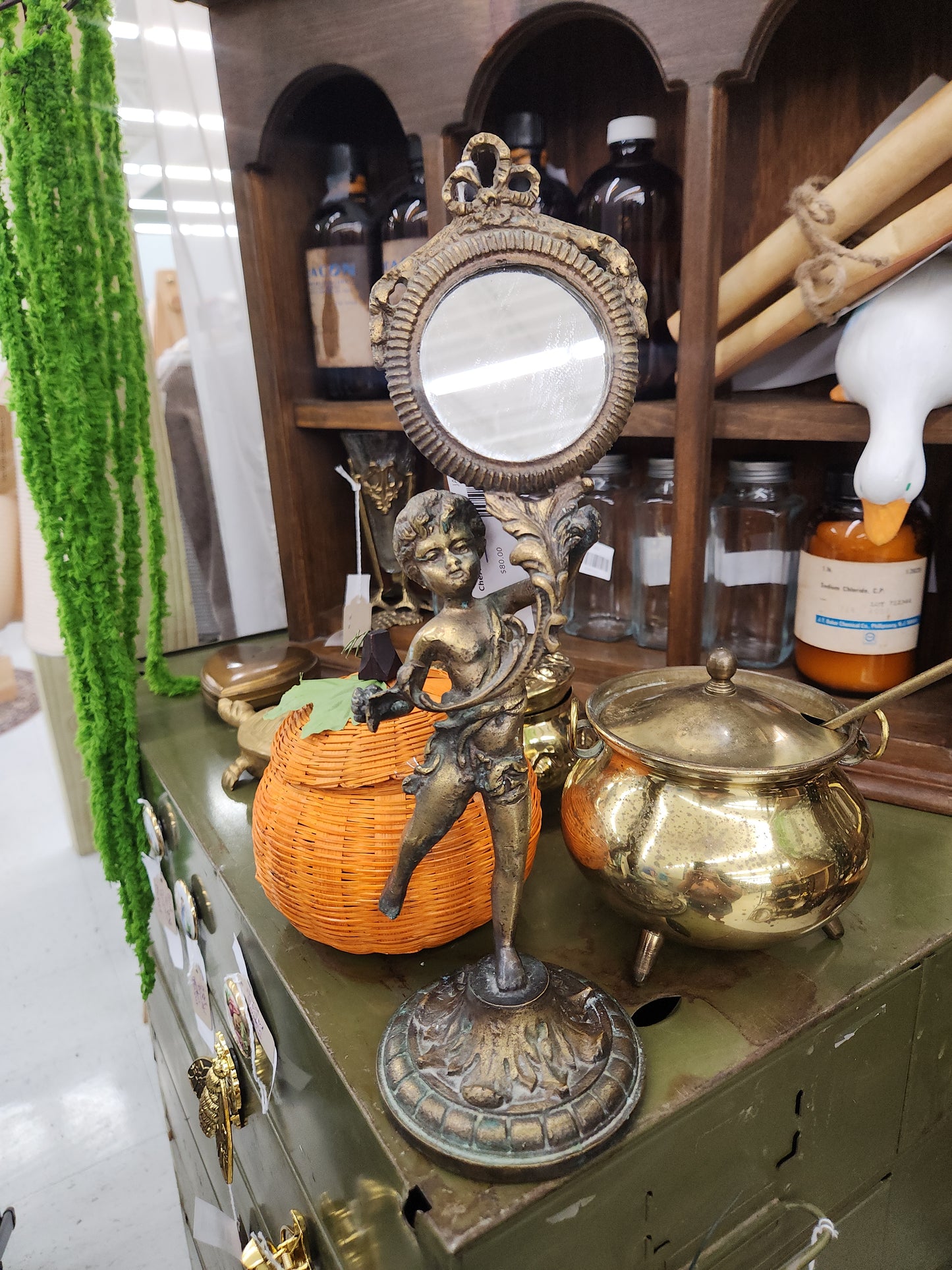 1960s rococo revival Cherub mirror