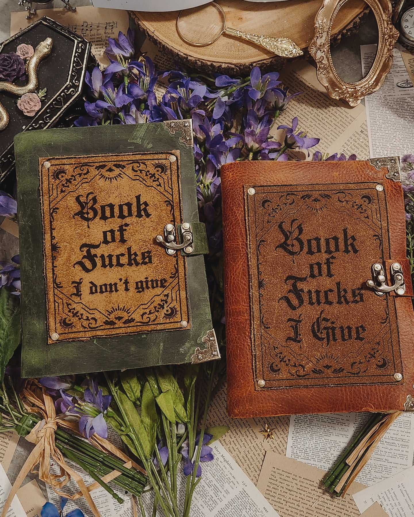Book of Fucks I don't give leather journal