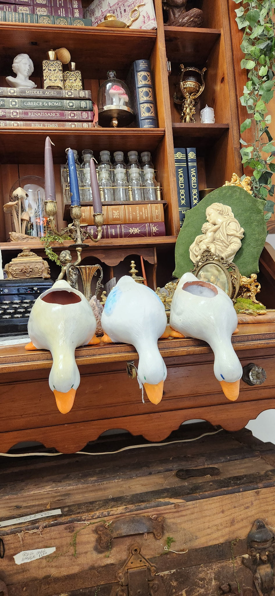 Vintage ceramic duck planters