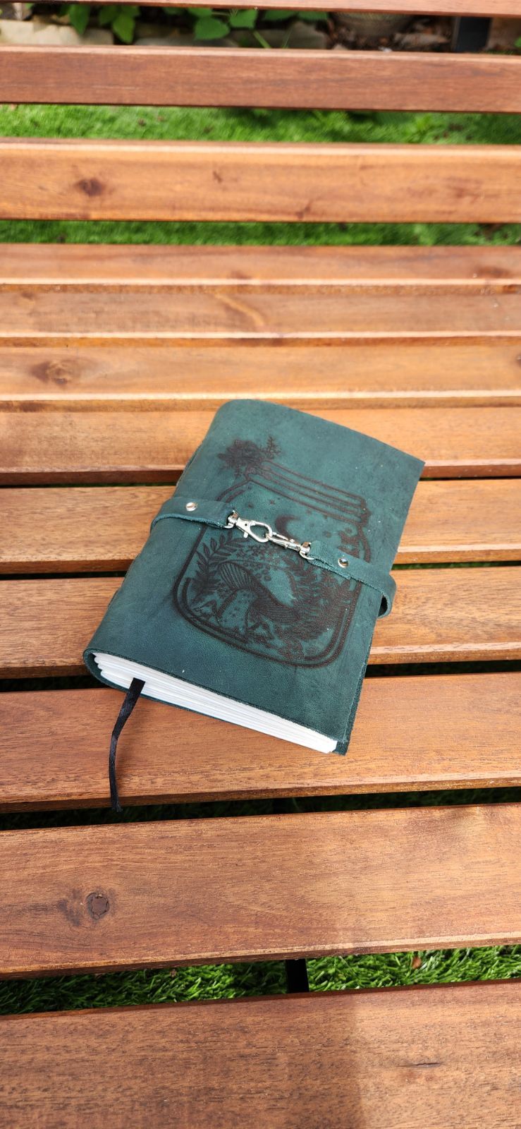 Mushroom bottle leather journal & sketchbook