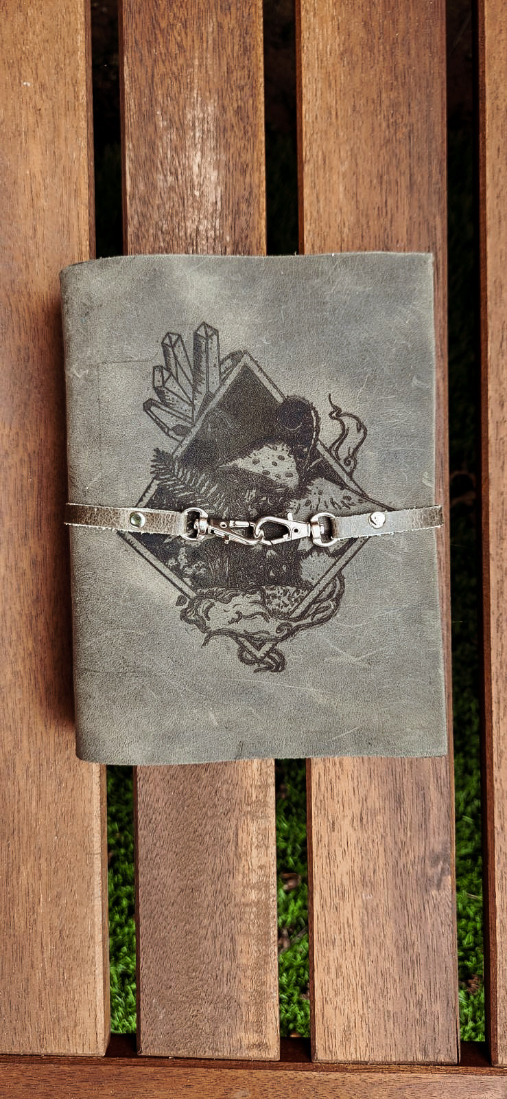 Mushroom diamond leather journal & sketchbook