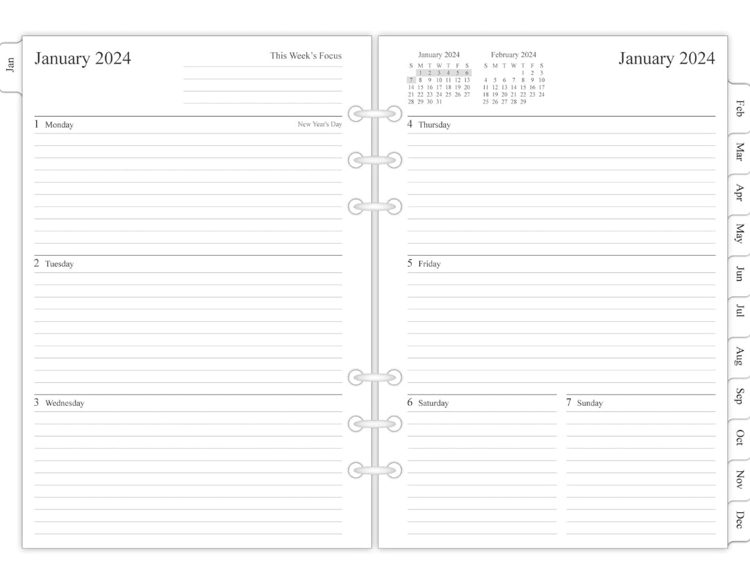 A5 2024 Planner: Book of Plans Refillable