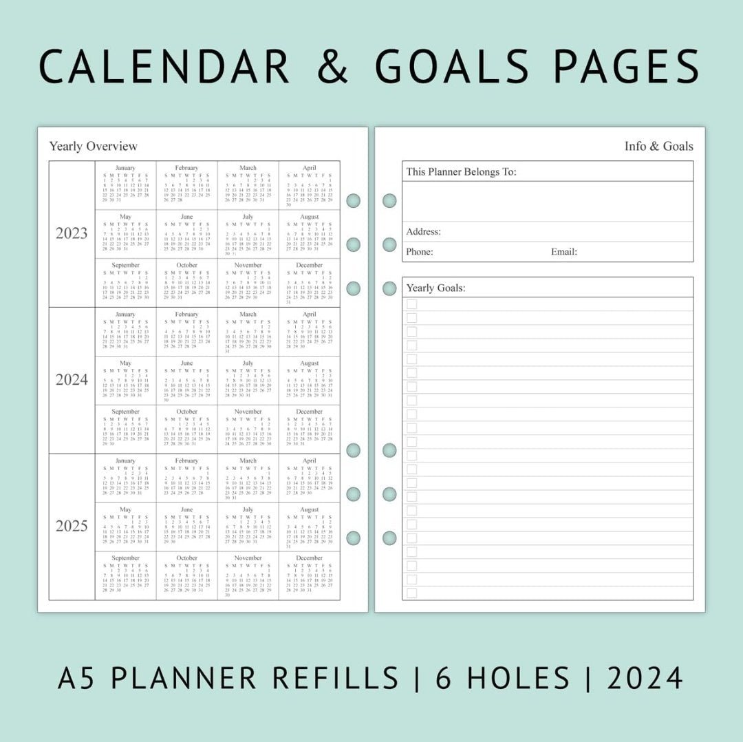 A5 2024 Planner: Book of Plans Refillable