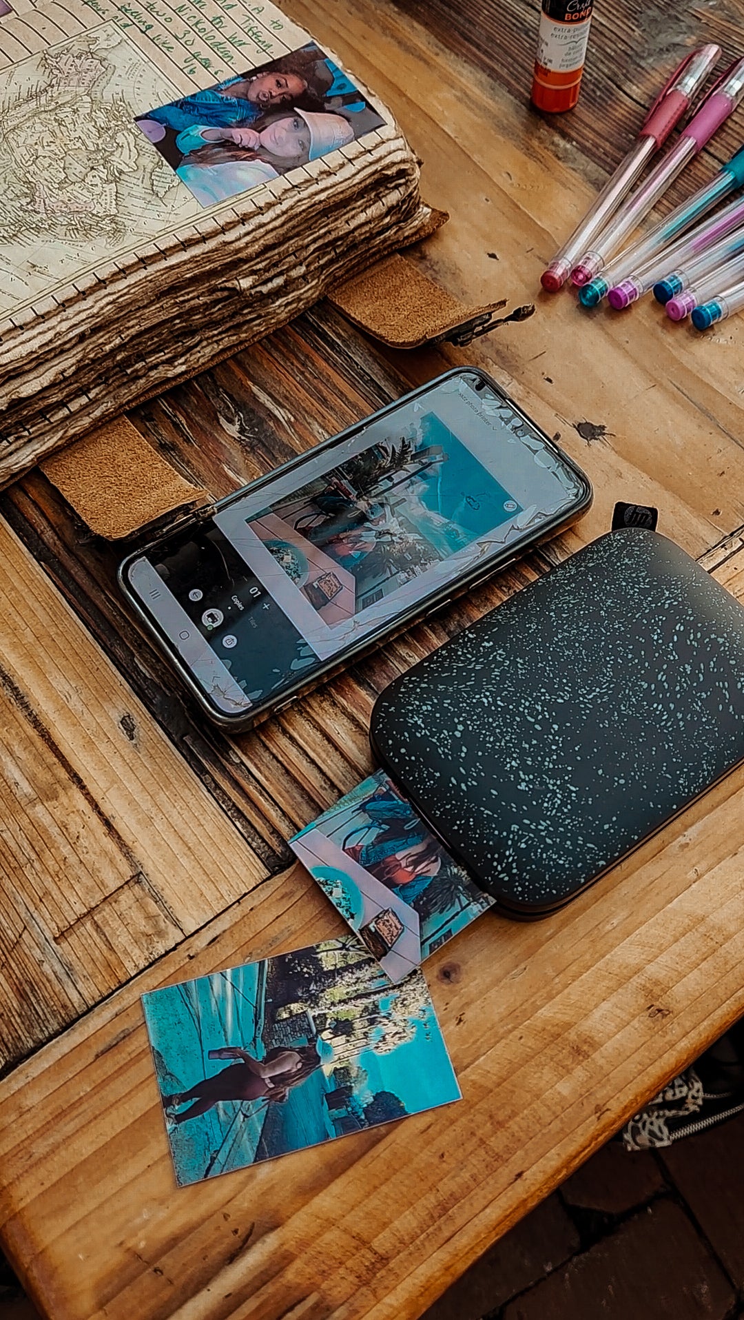 Portable Photo Printer for leather journal