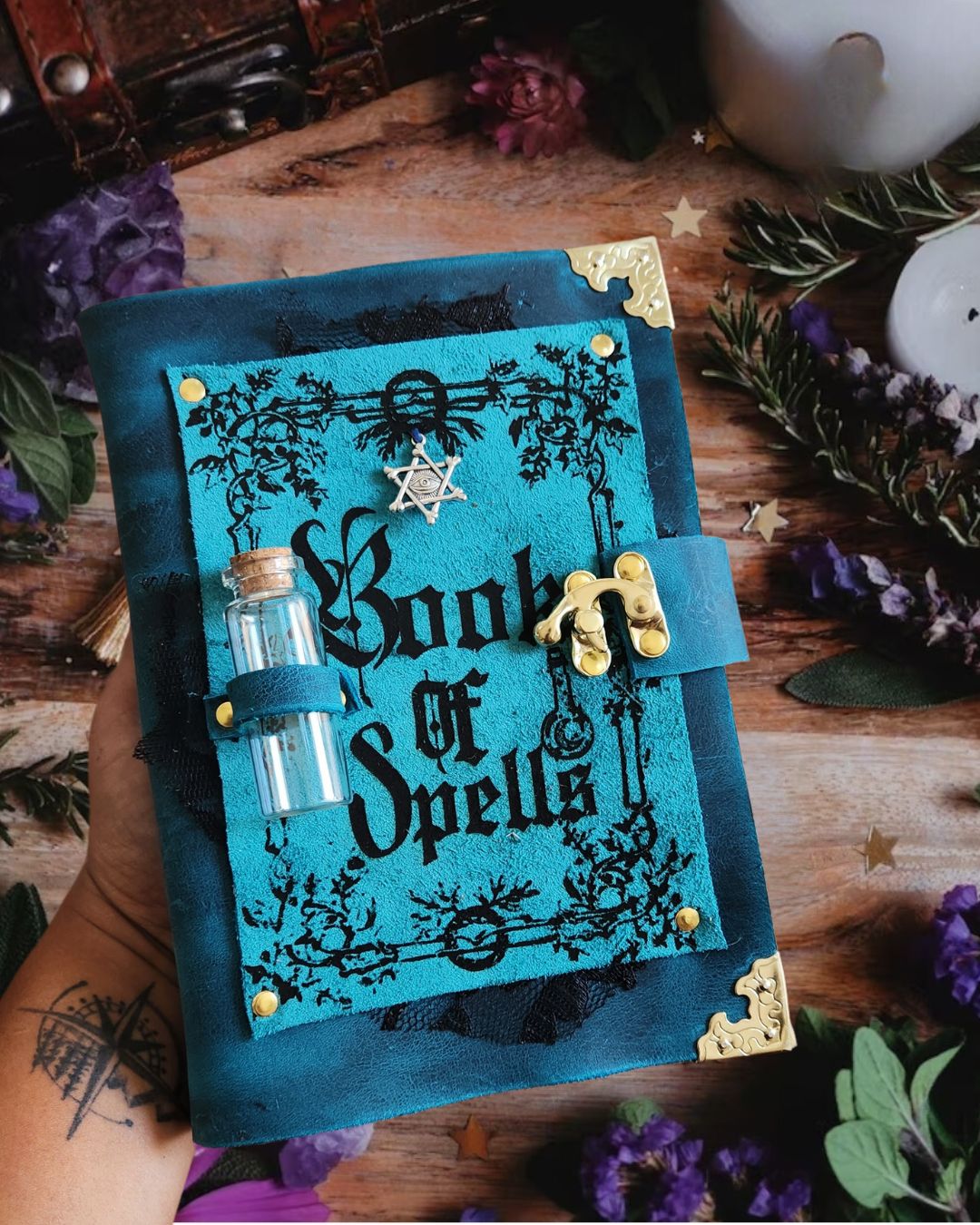 Book of spells leather journal & sketchbook