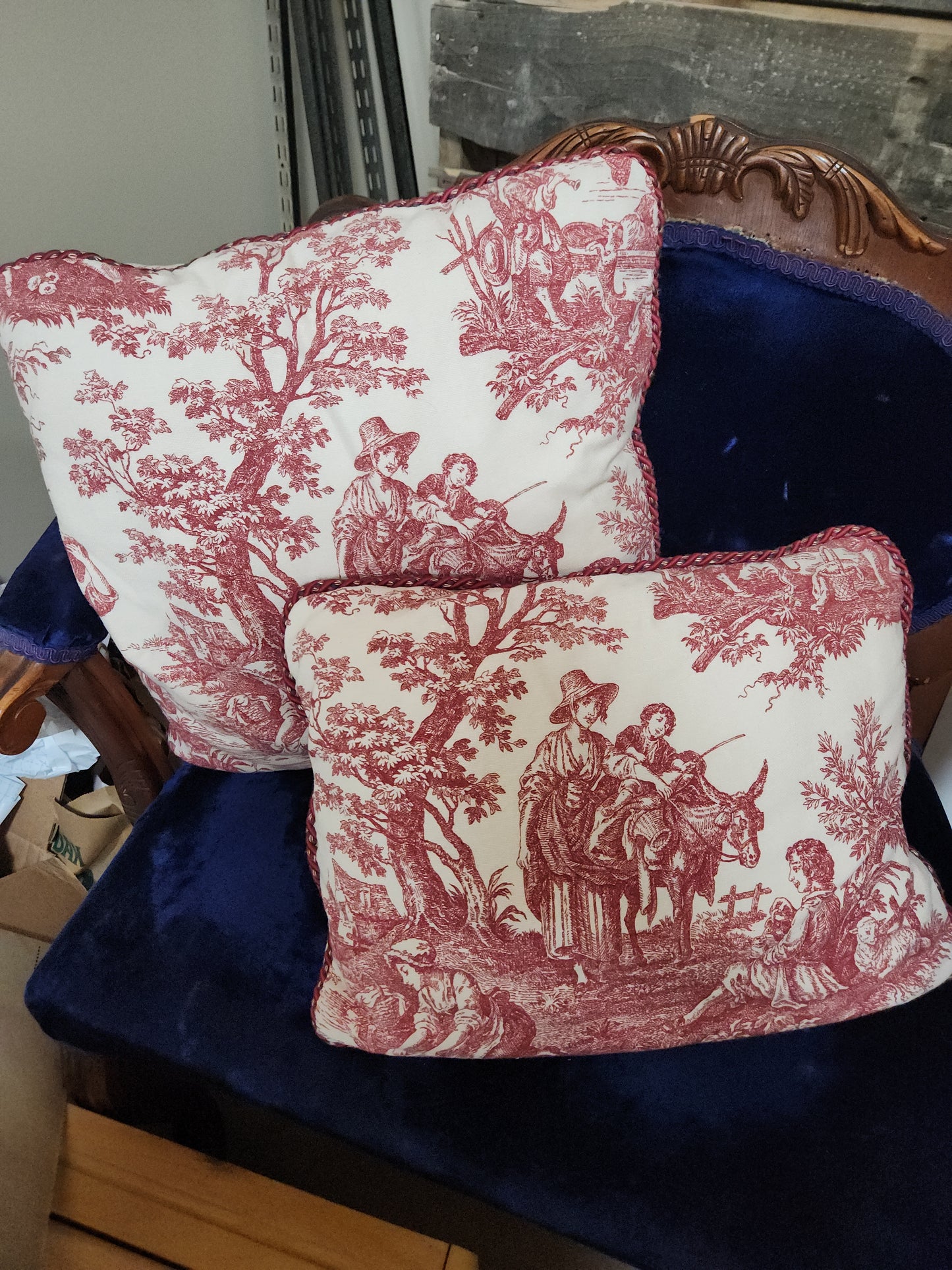 vintage Toile de Jouy & Brass turtle