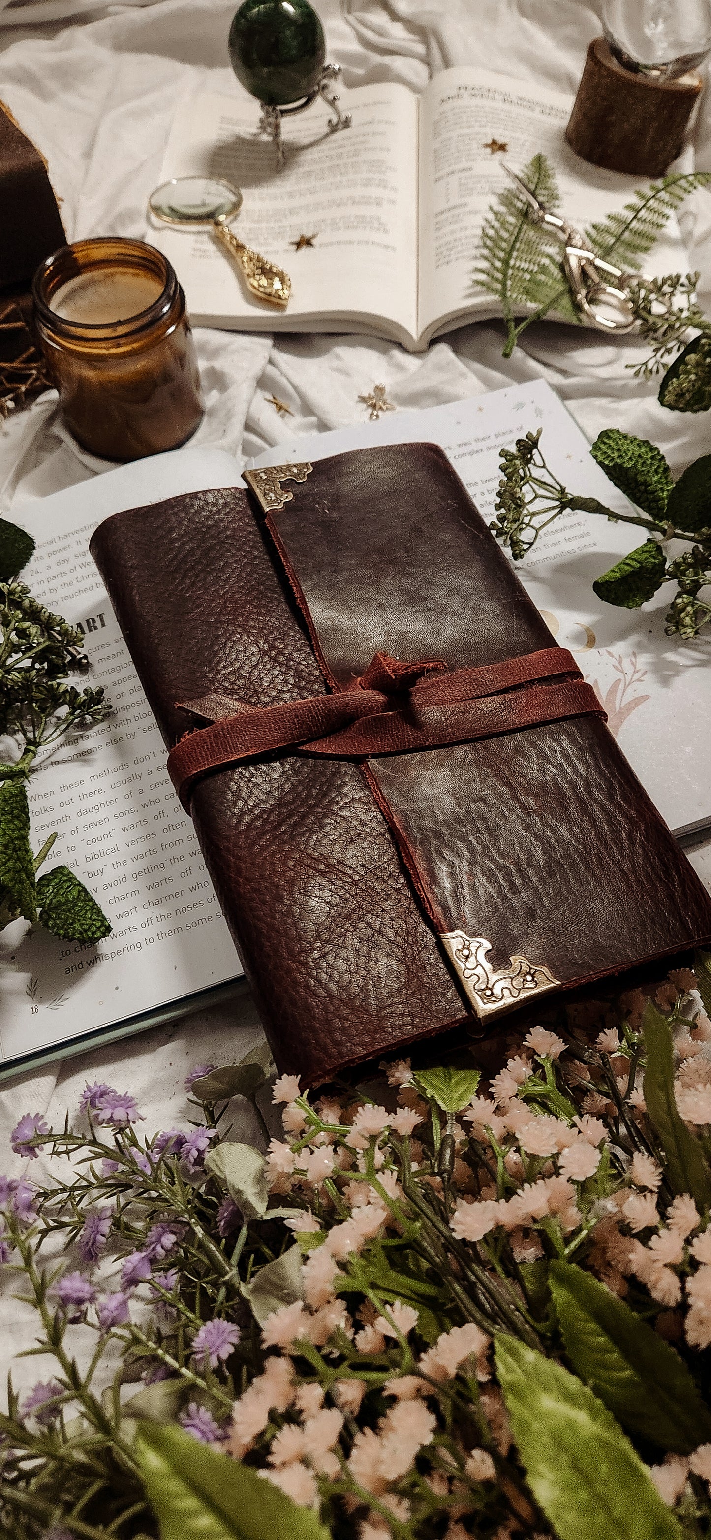 Refillable leather journal sleeve