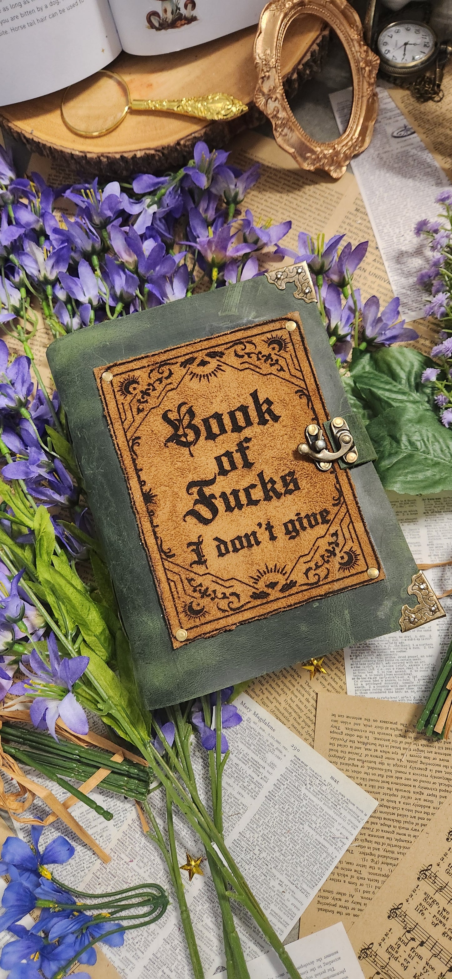 Book of Fucks I don't give leather journal