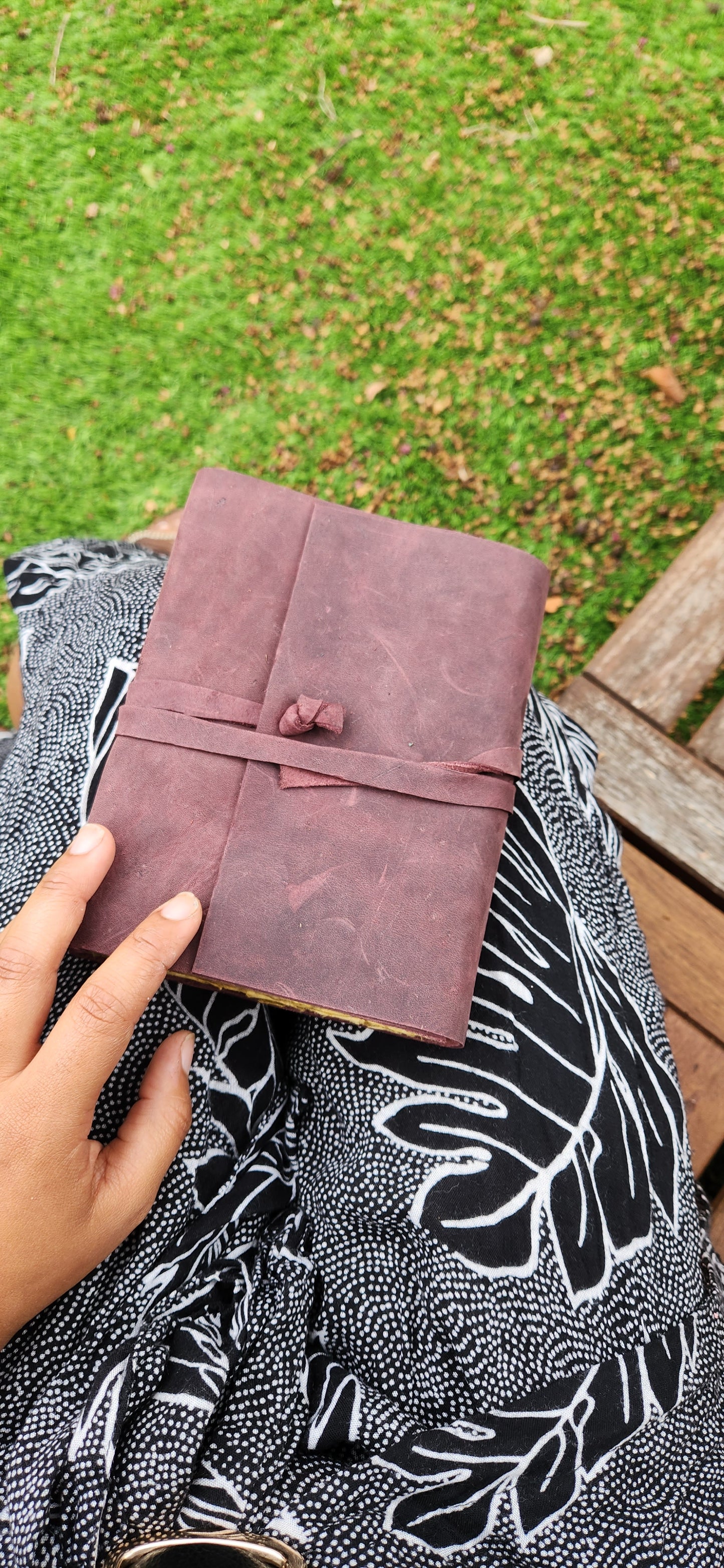 Purple Leather Wrap Journal