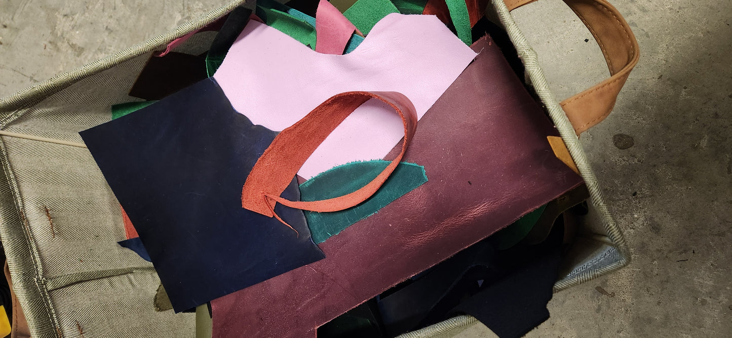 Leather scraps bag
