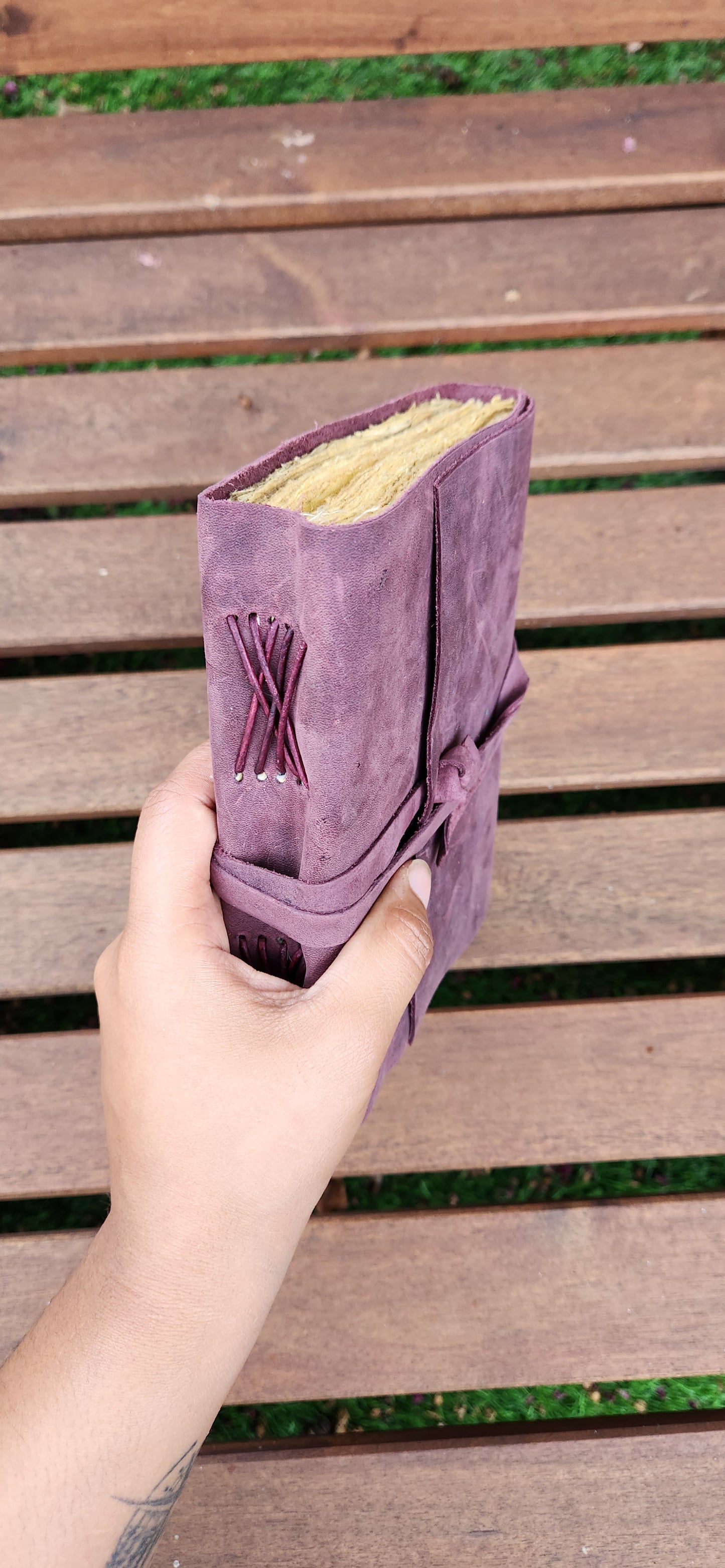 Purple Leather Wrap Journal