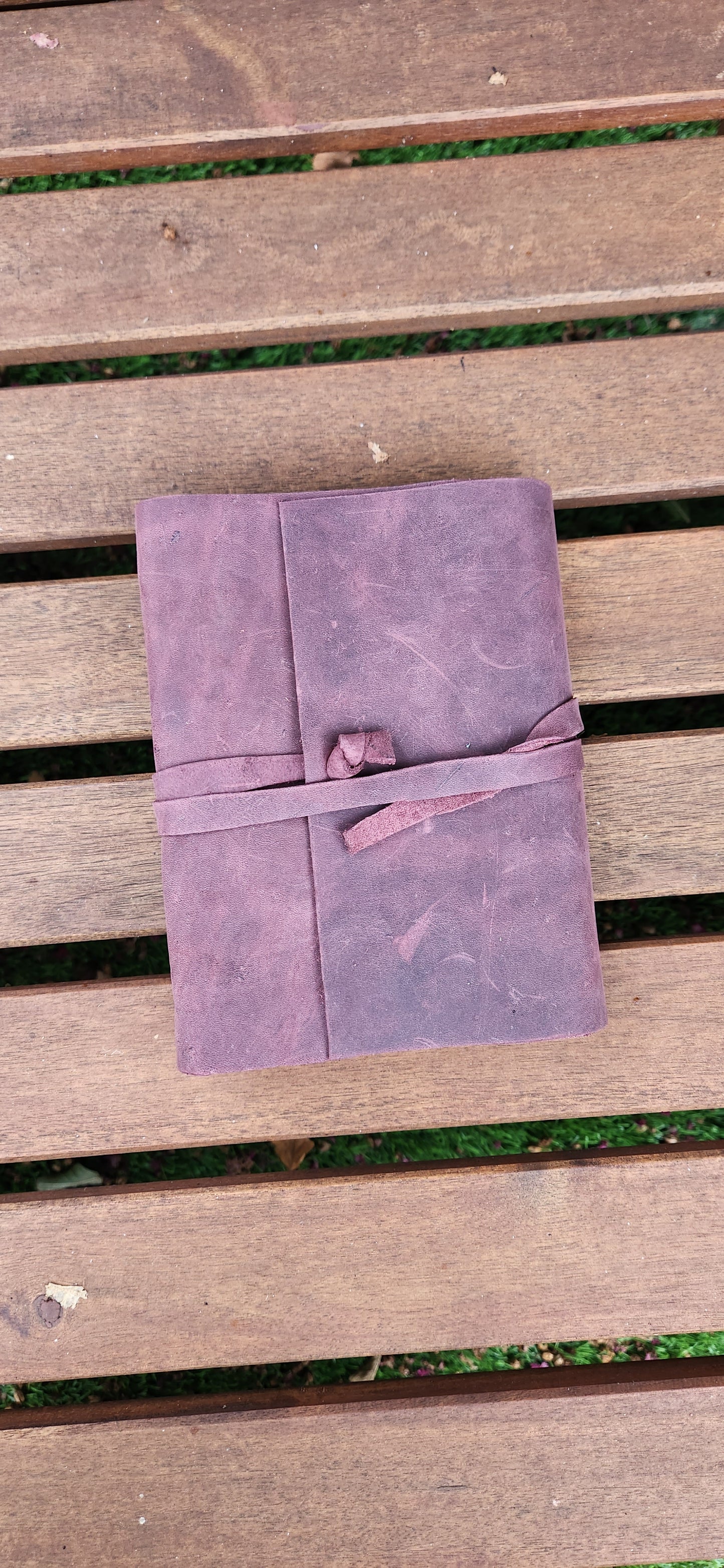Purple Leather Wrap Journal
