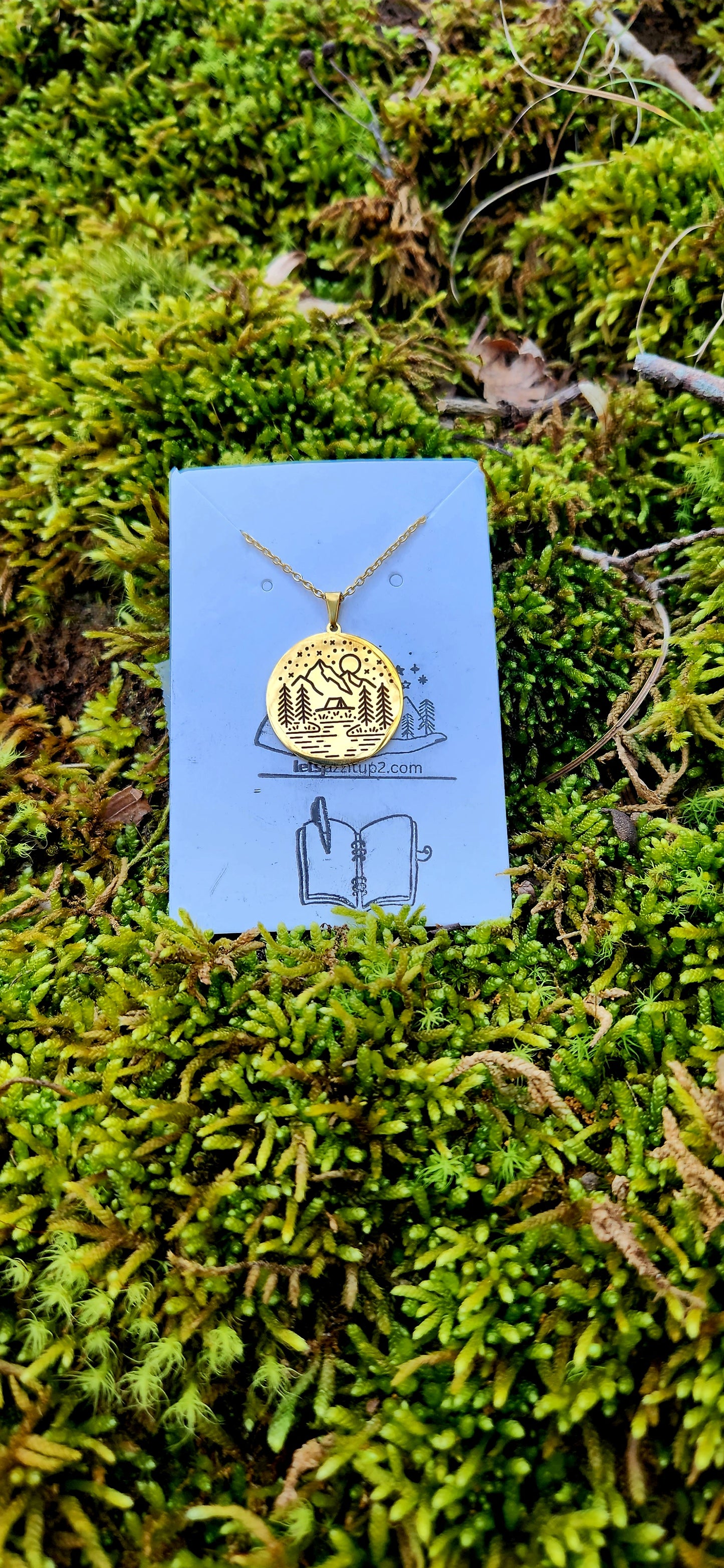 Camp site silver necklace