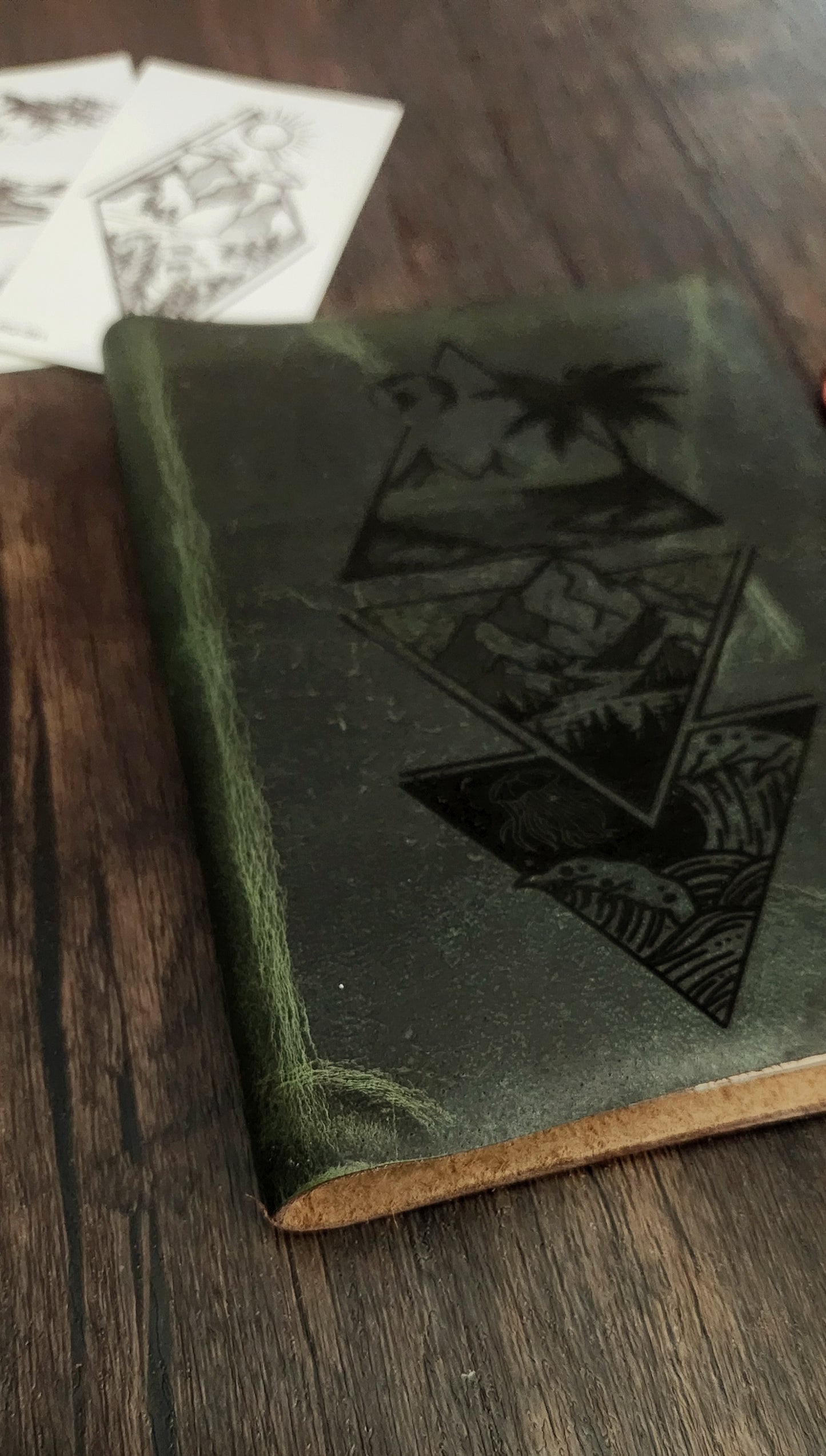 Ocean & mountains leather sketchbook journal