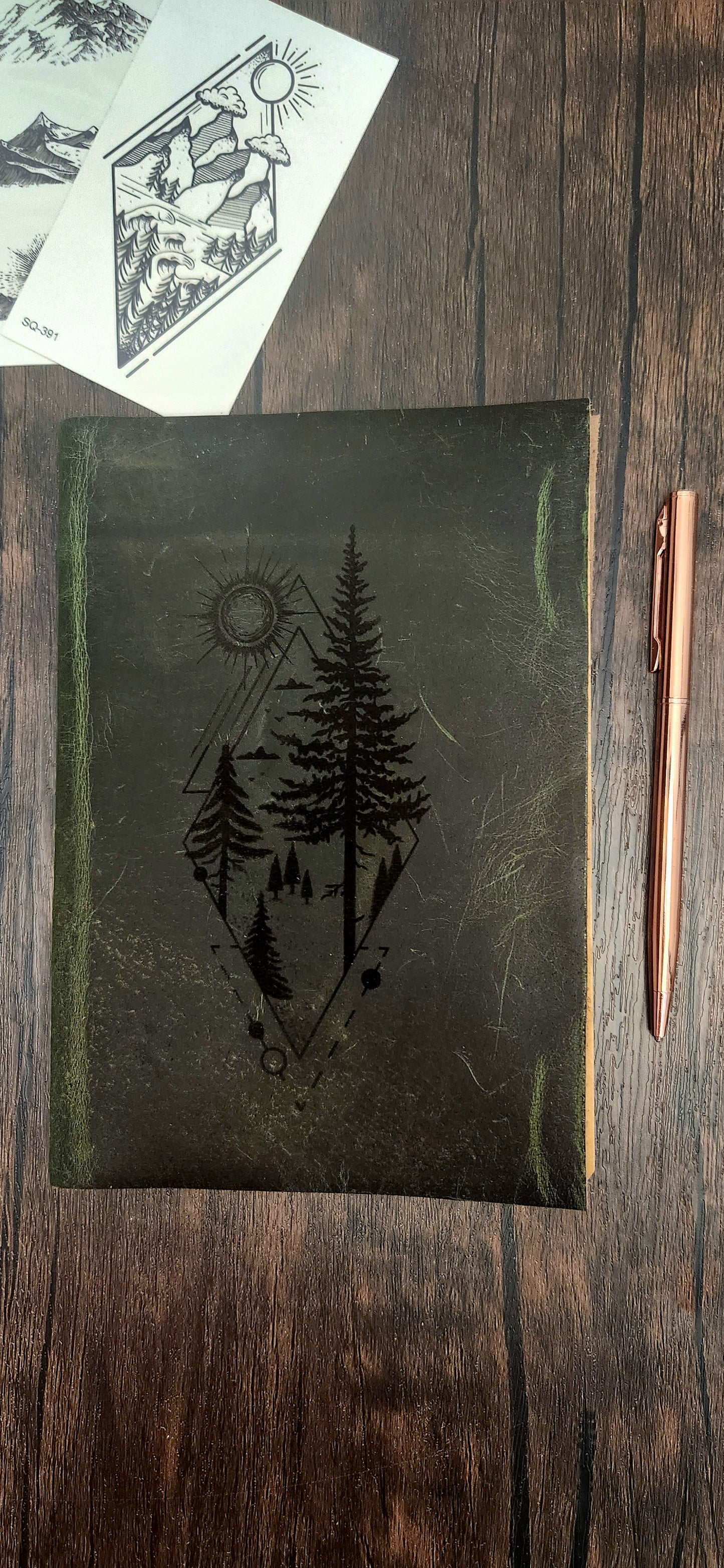 Follow the sun leather journal
