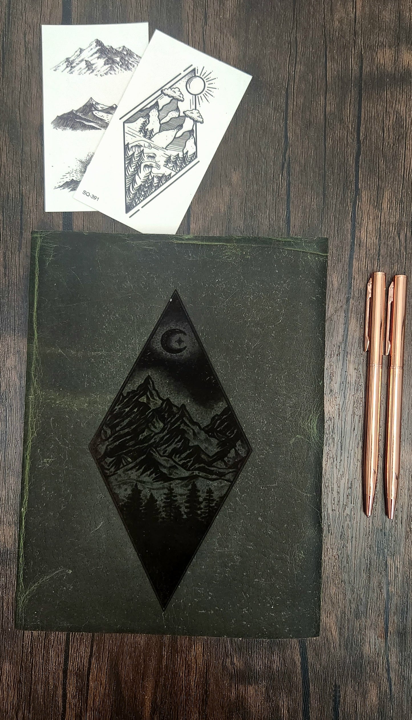 Diamond mountain leather journal