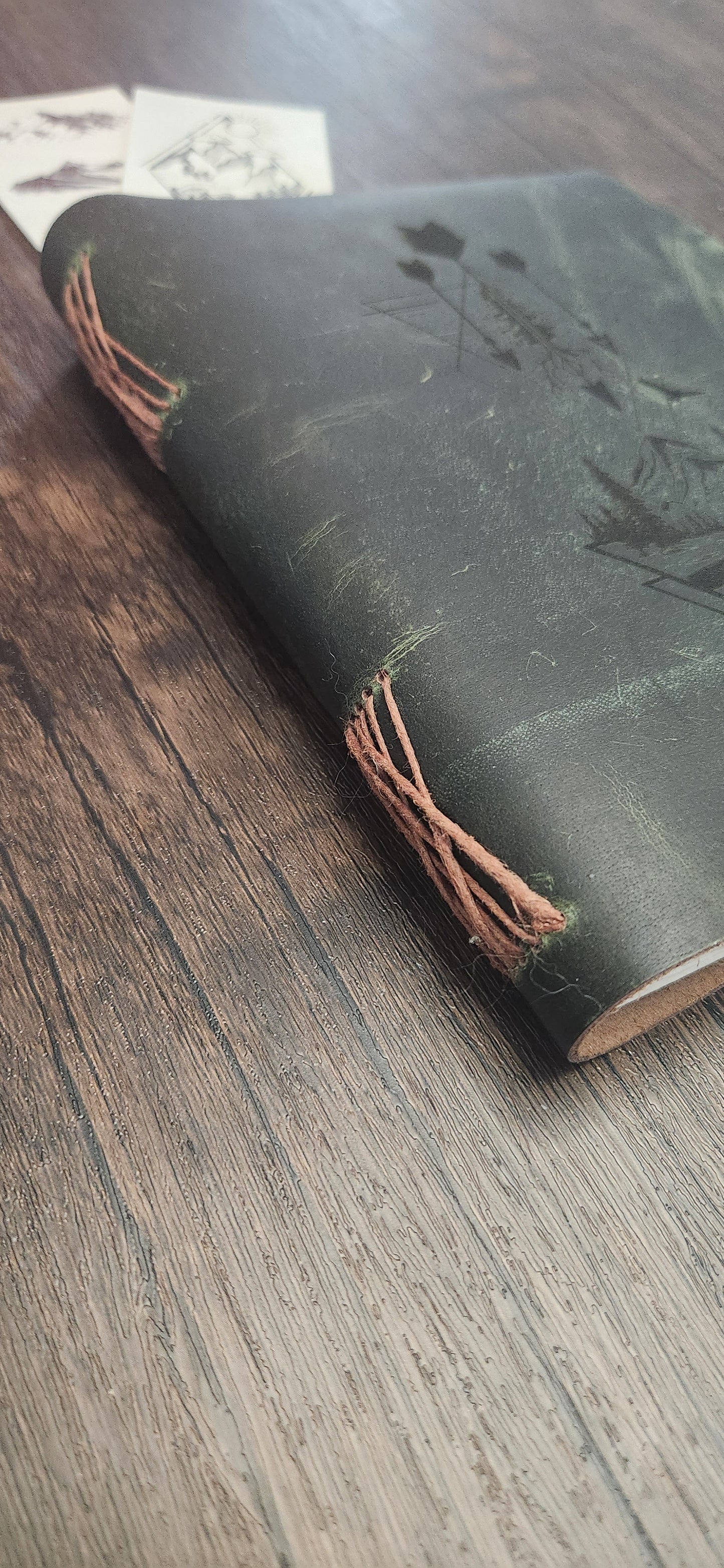 Antiqued leather sketchbook journal