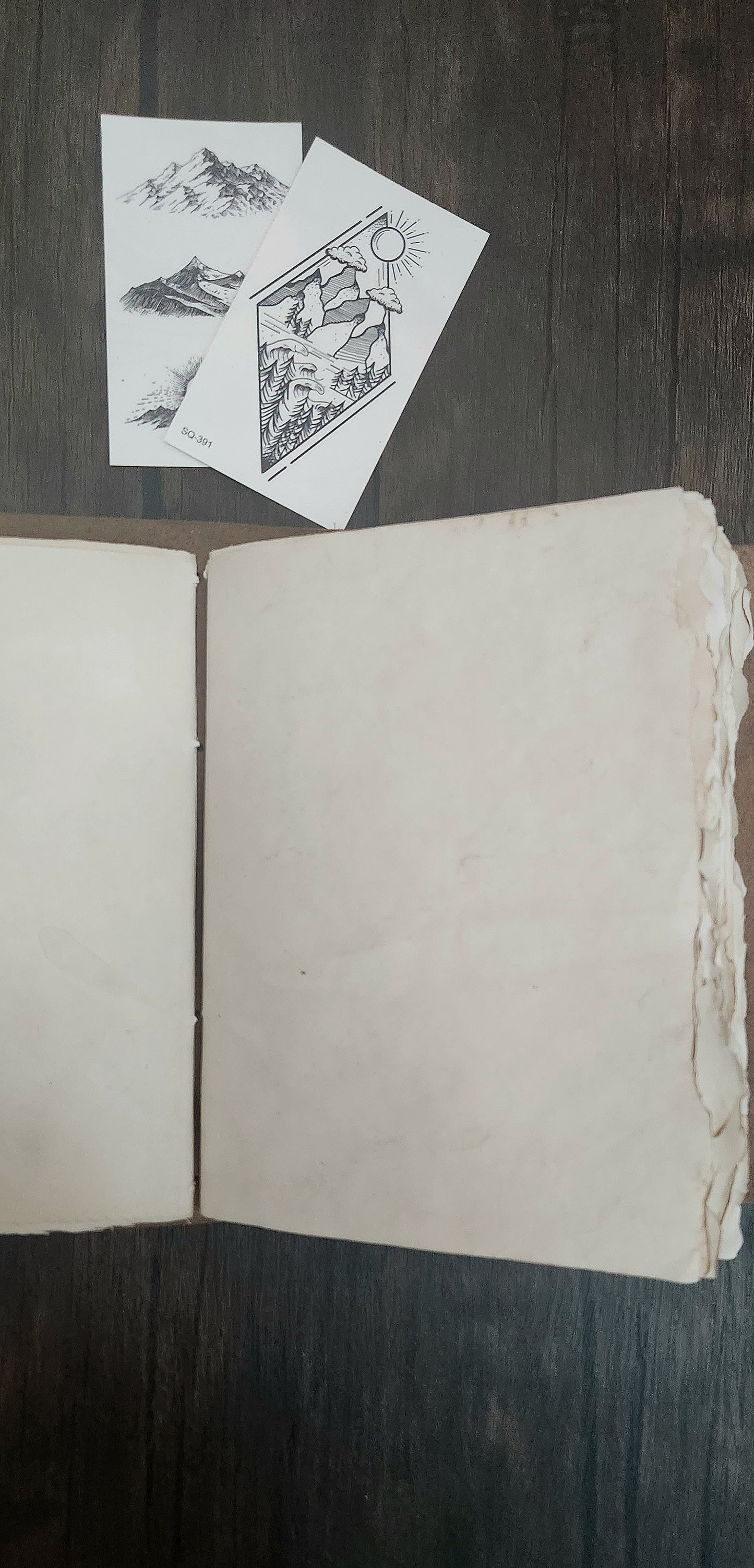 Antiqued leather sketchbook journal