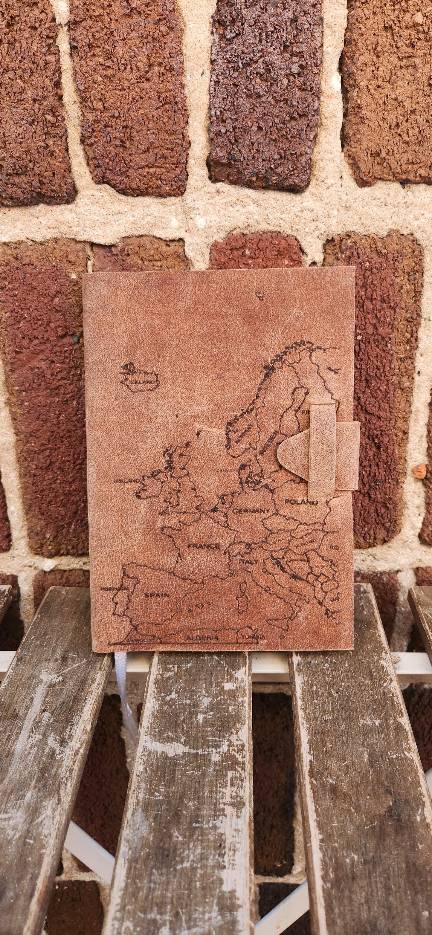 European map leather journal & Sketchbook