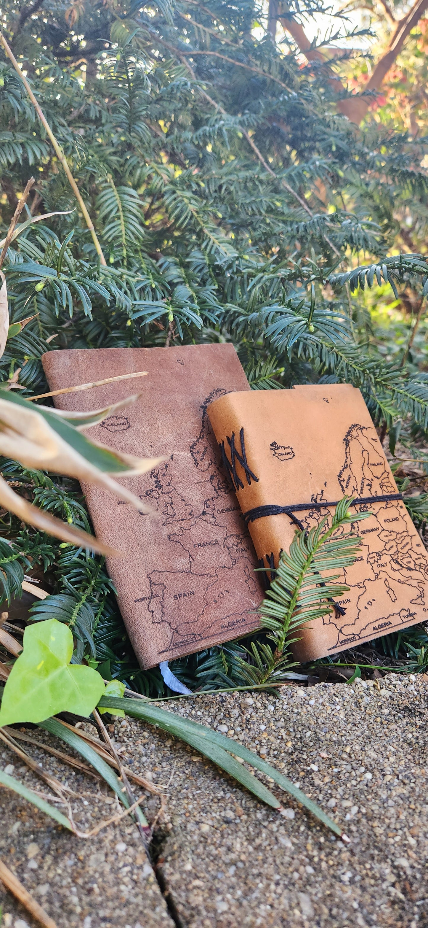 European map leather journal & Sketchbook