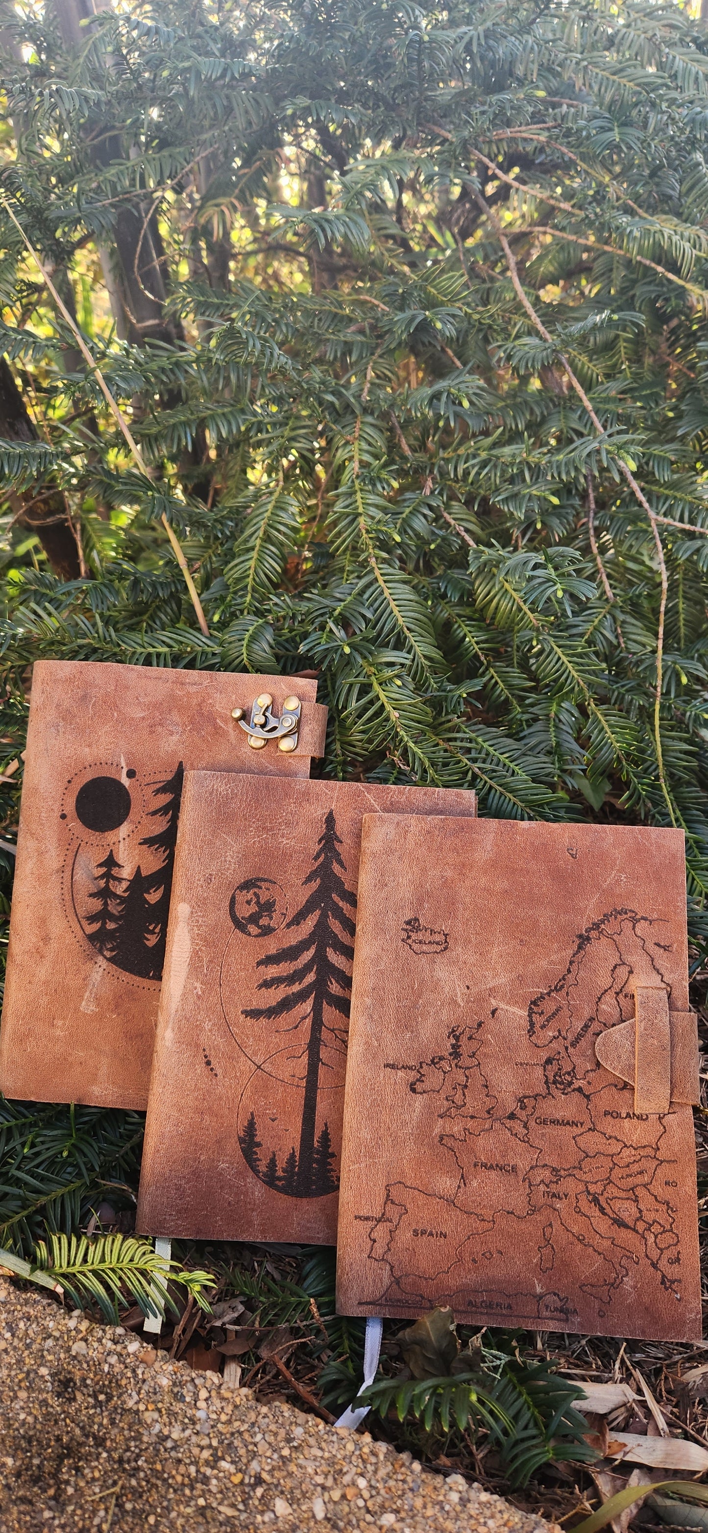 European map leather journal & Sketchbook