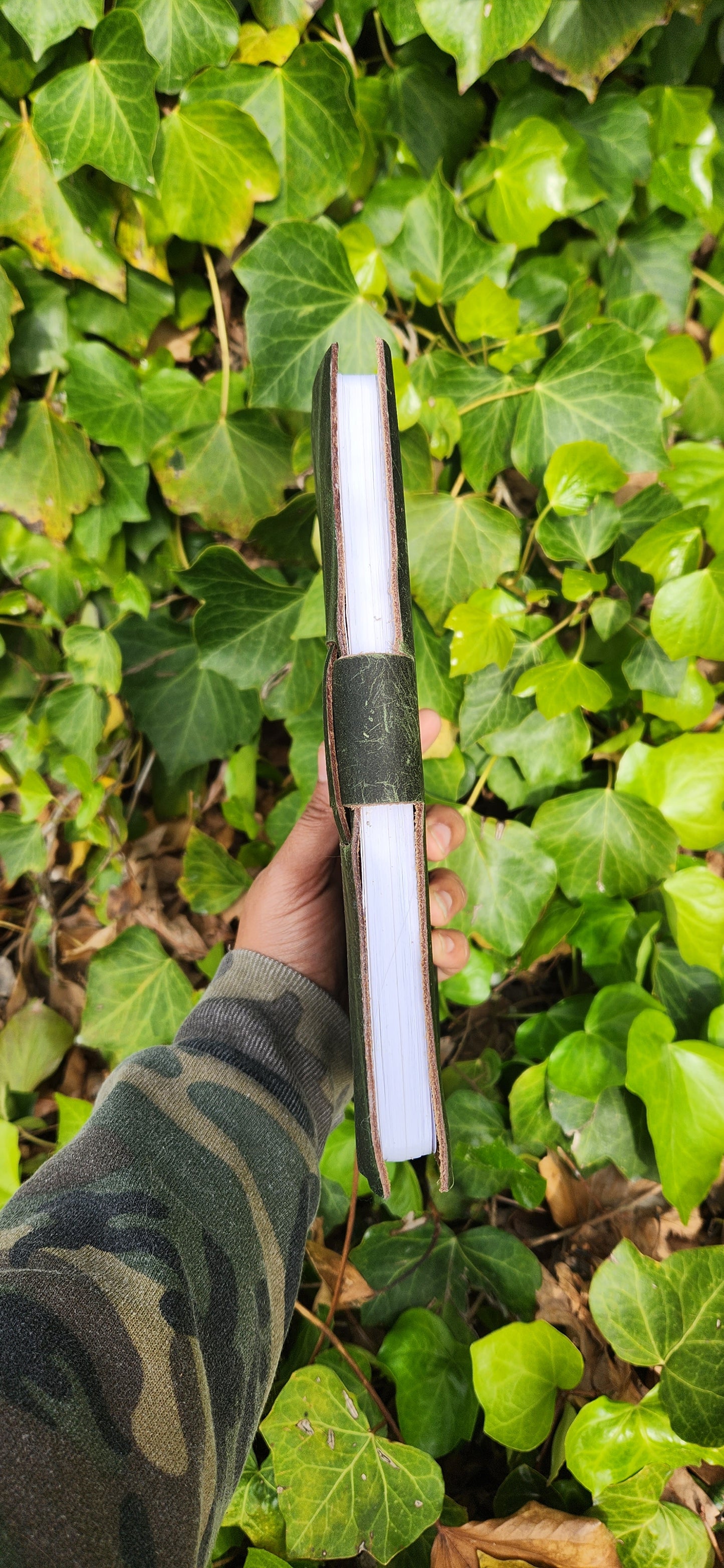 Custom green leather journal & Sketchbook