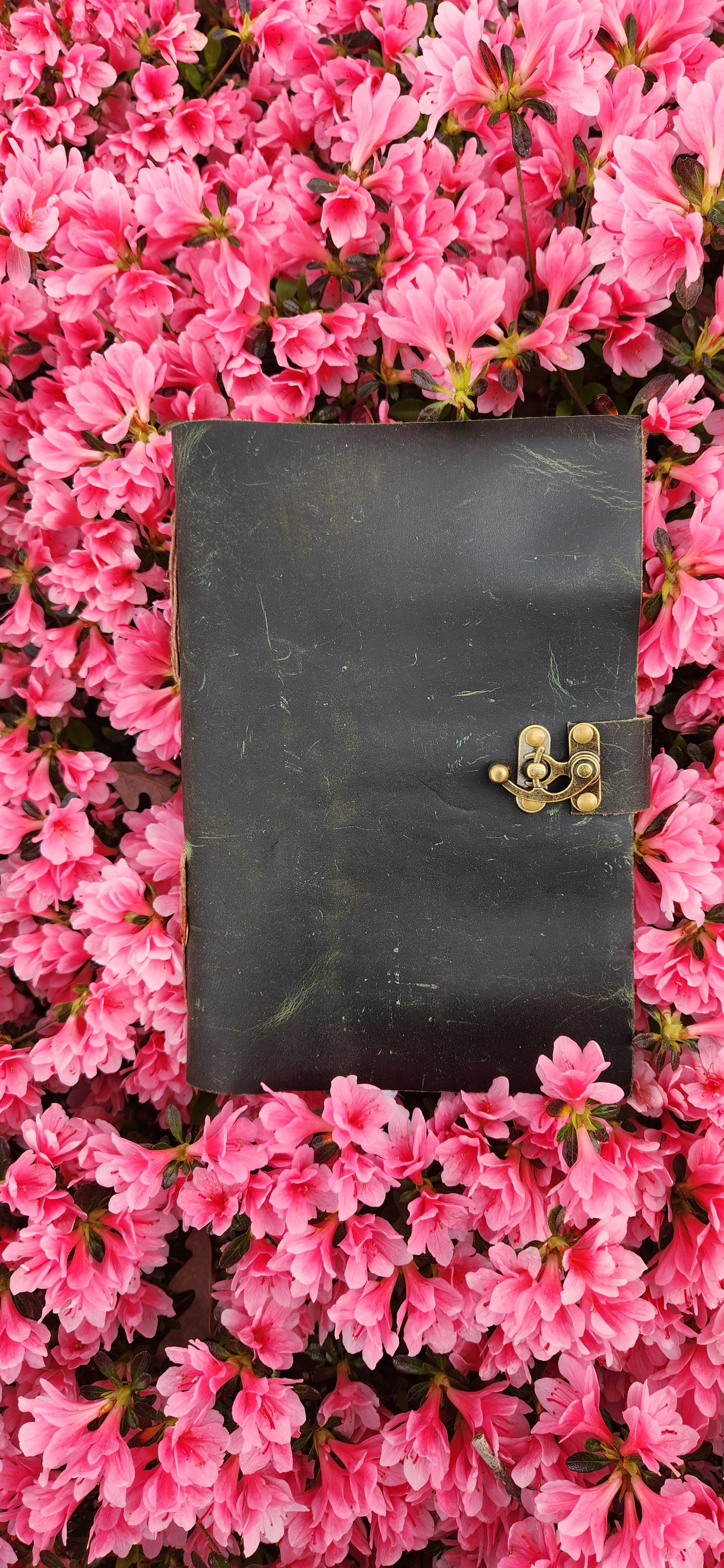 Custom green leather journal & Sketchbook