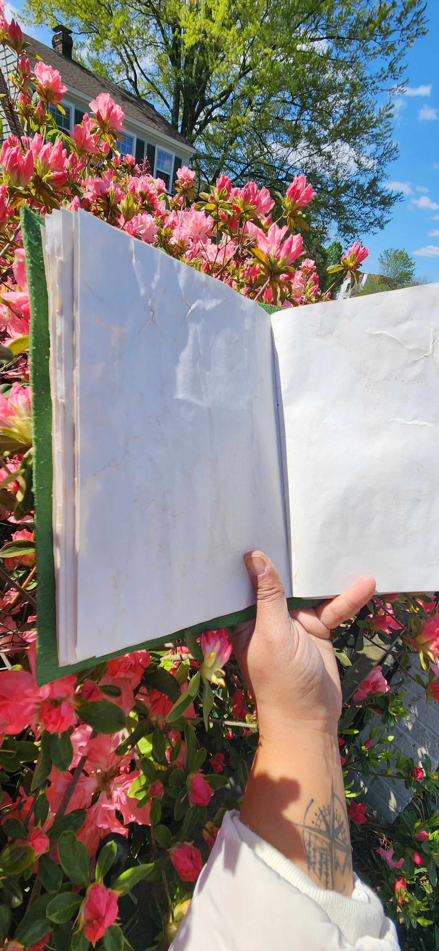 Antiqued leather sketchbook journal