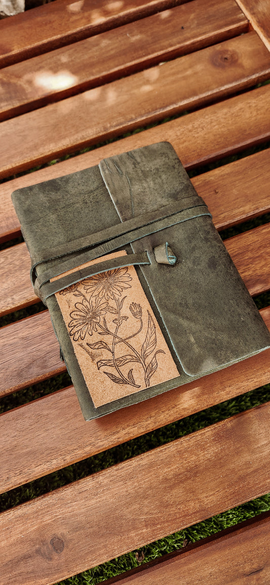 The flower Patch leather journal
